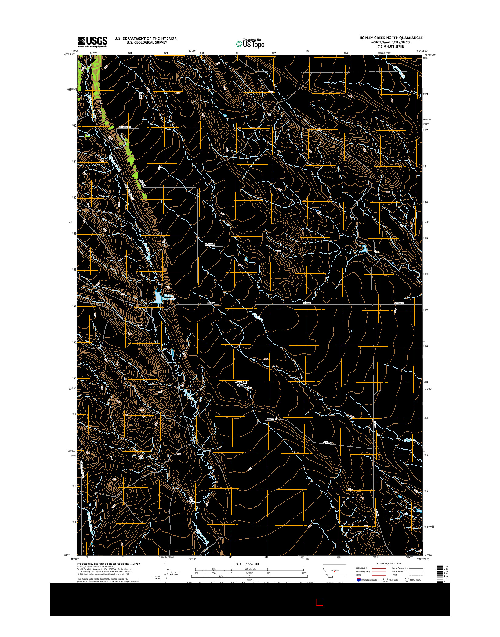 USGS US TOPO 7.5-MINUTE MAP FOR HOPLEY CREEK NORTH, MT 2017