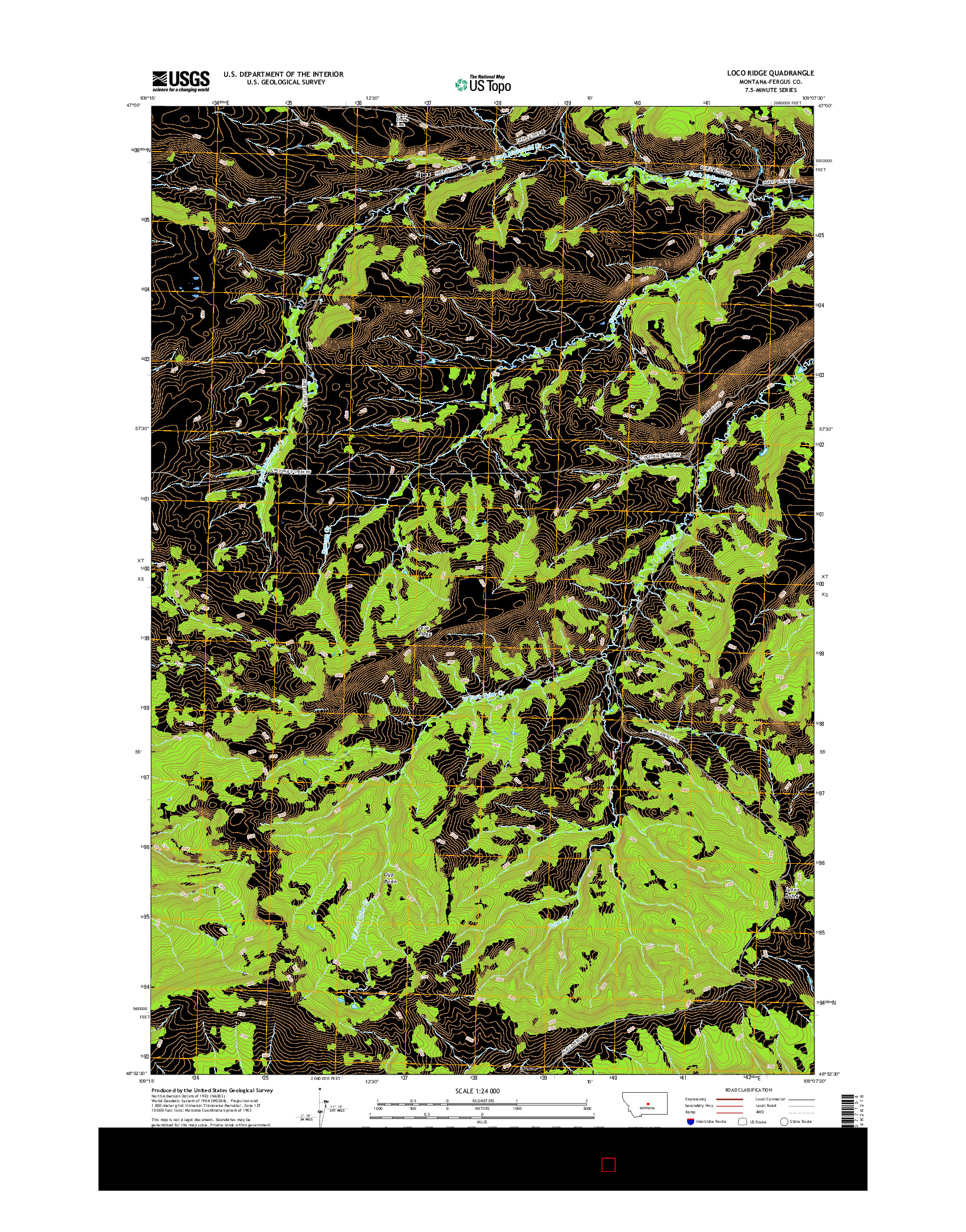 USGS US TOPO 7.5-MINUTE MAP FOR LOCO RIDGE, MT 2017