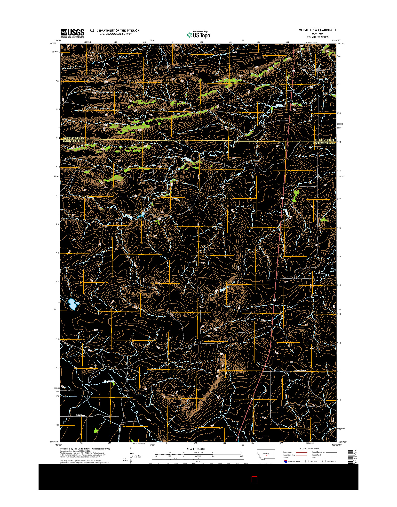 USGS US TOPO 7.5-MINUTE MAP FOR MELVILLE NW, MT 2017