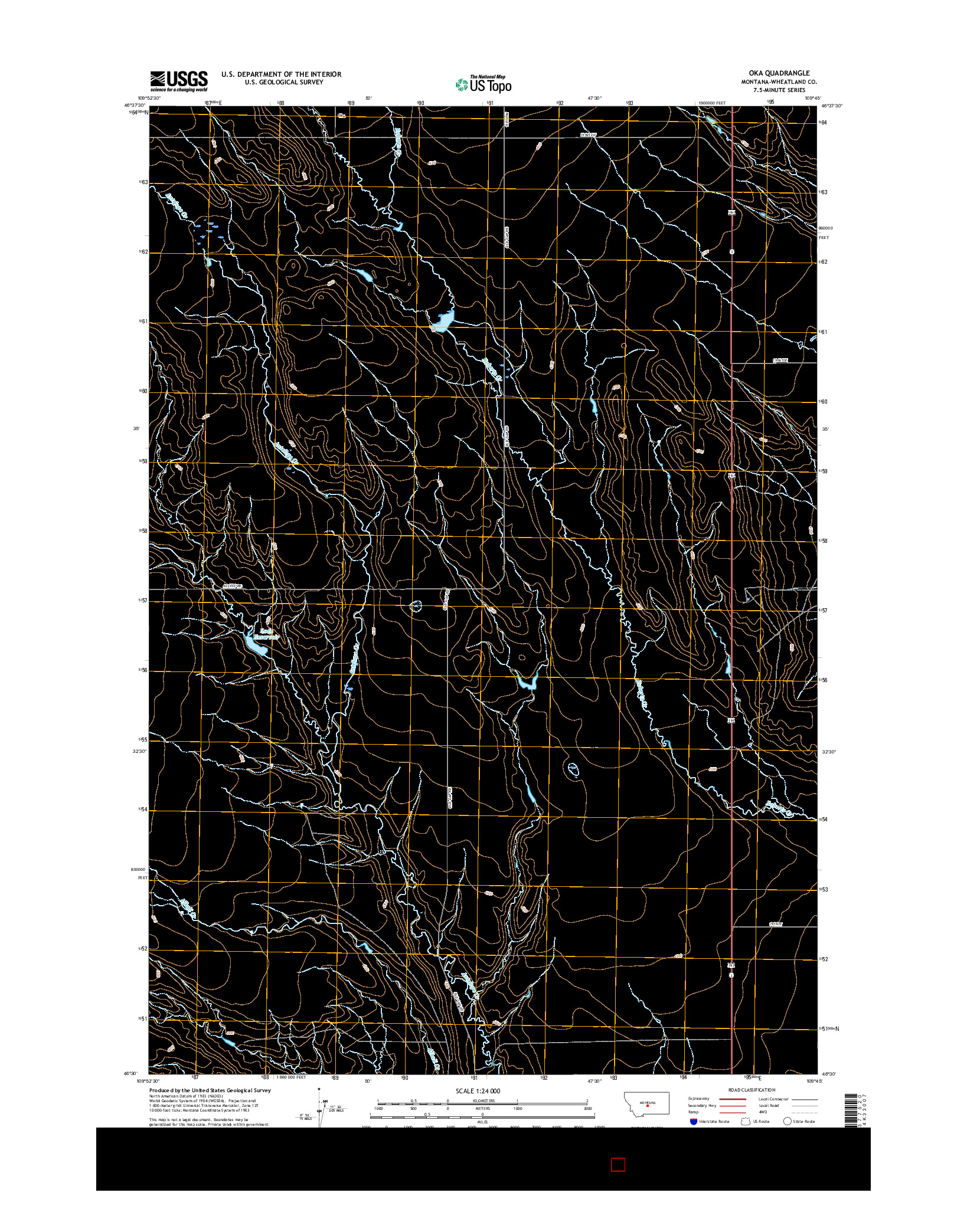 USGS US TOPO 7.5-MINUTE MAP FOR OKA, MT 2017