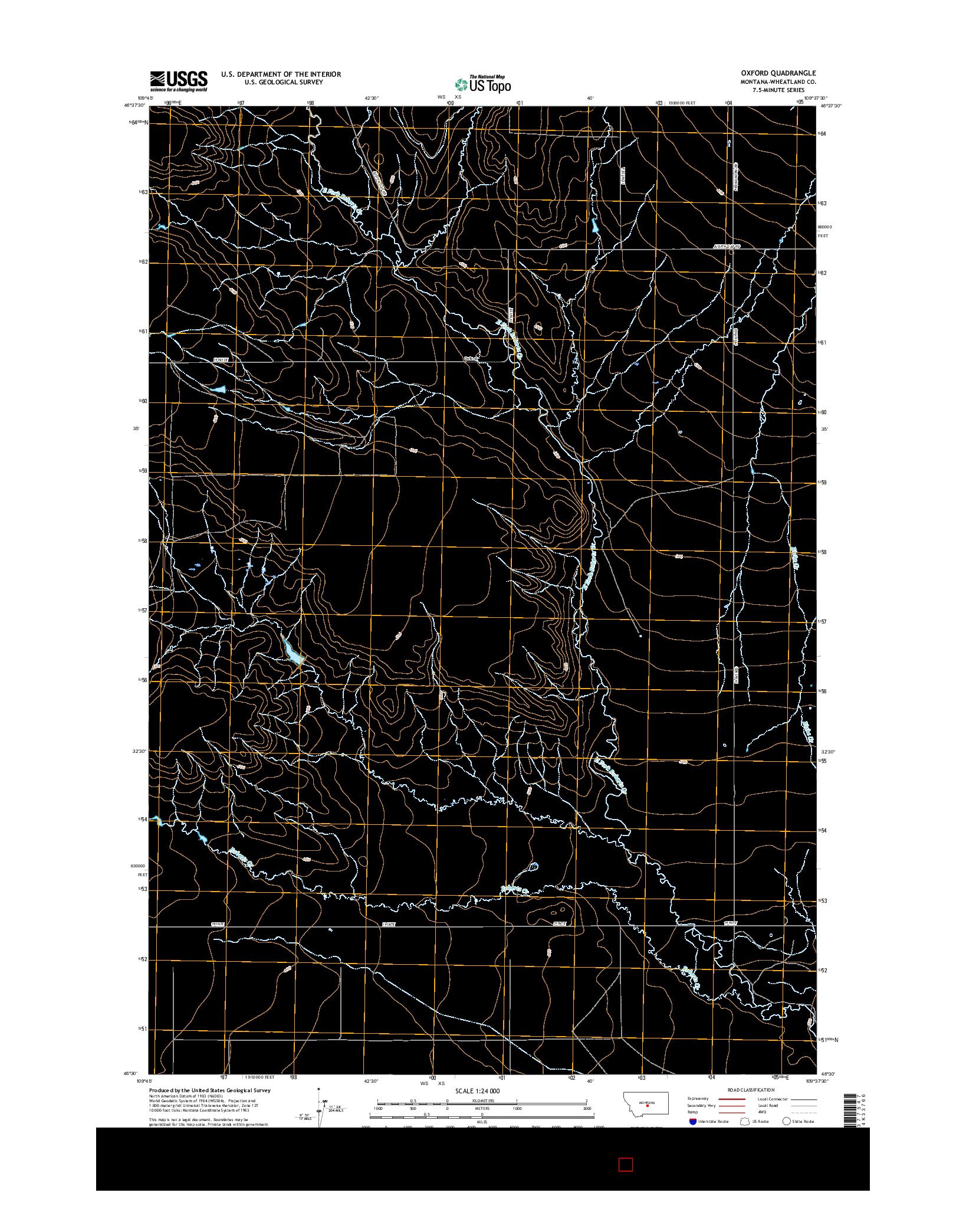 USGS US TOPO 7.5-MINUTE MAP FOR OXFORD, MT 2017