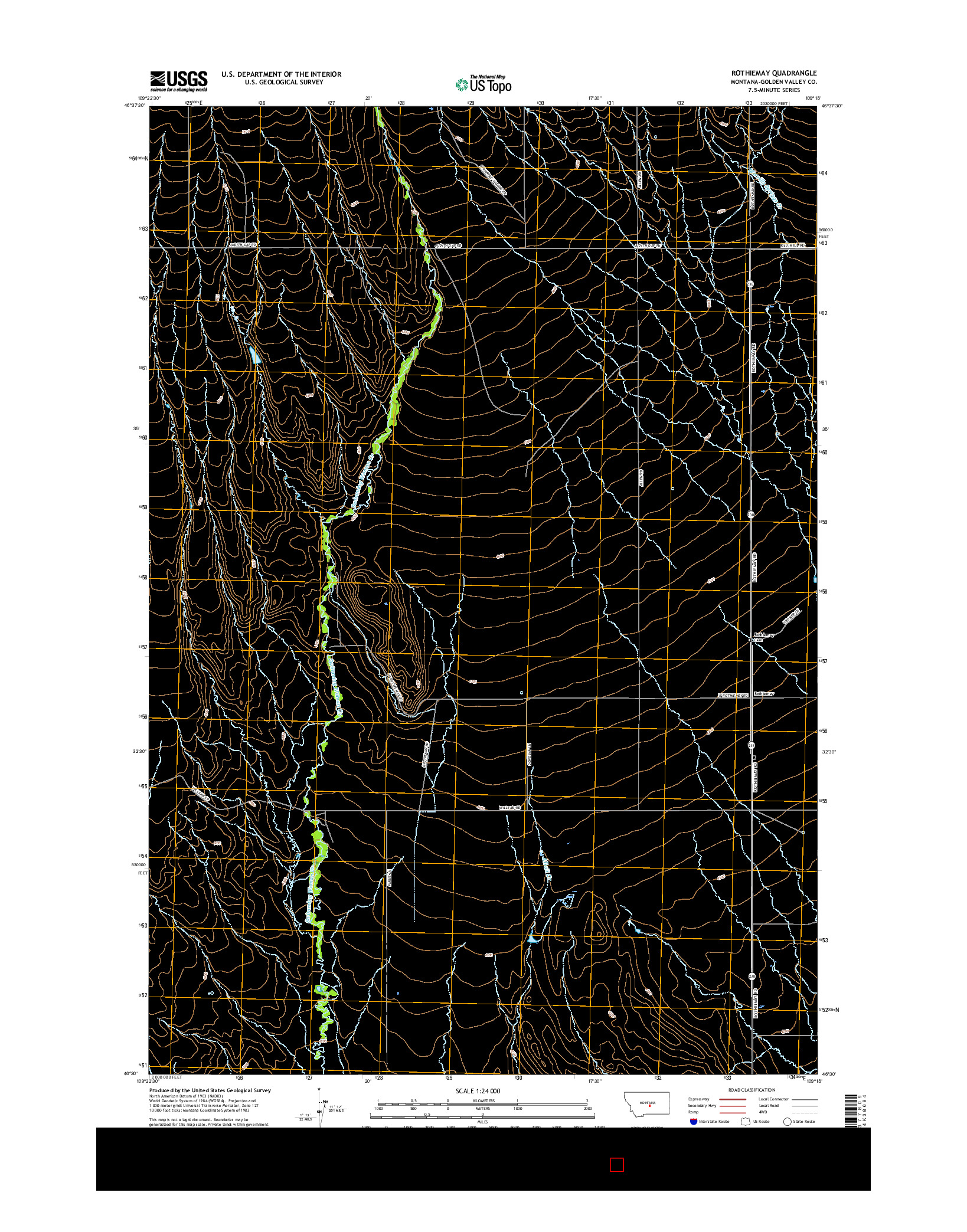 USGS US TOPO 7.5-MINUTE MAP FOR ROTHIEMAY, MT 2017