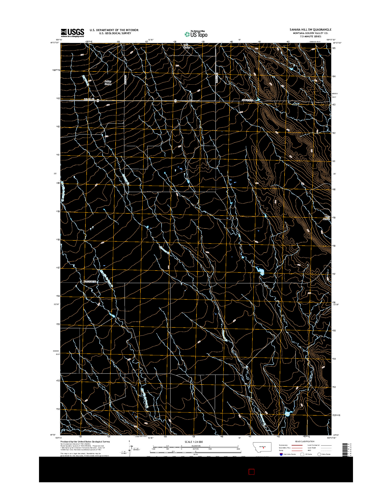 USGS US TOPO 7.5-MINUTE MAP FOR SAHARA HILL SW, MT 2017