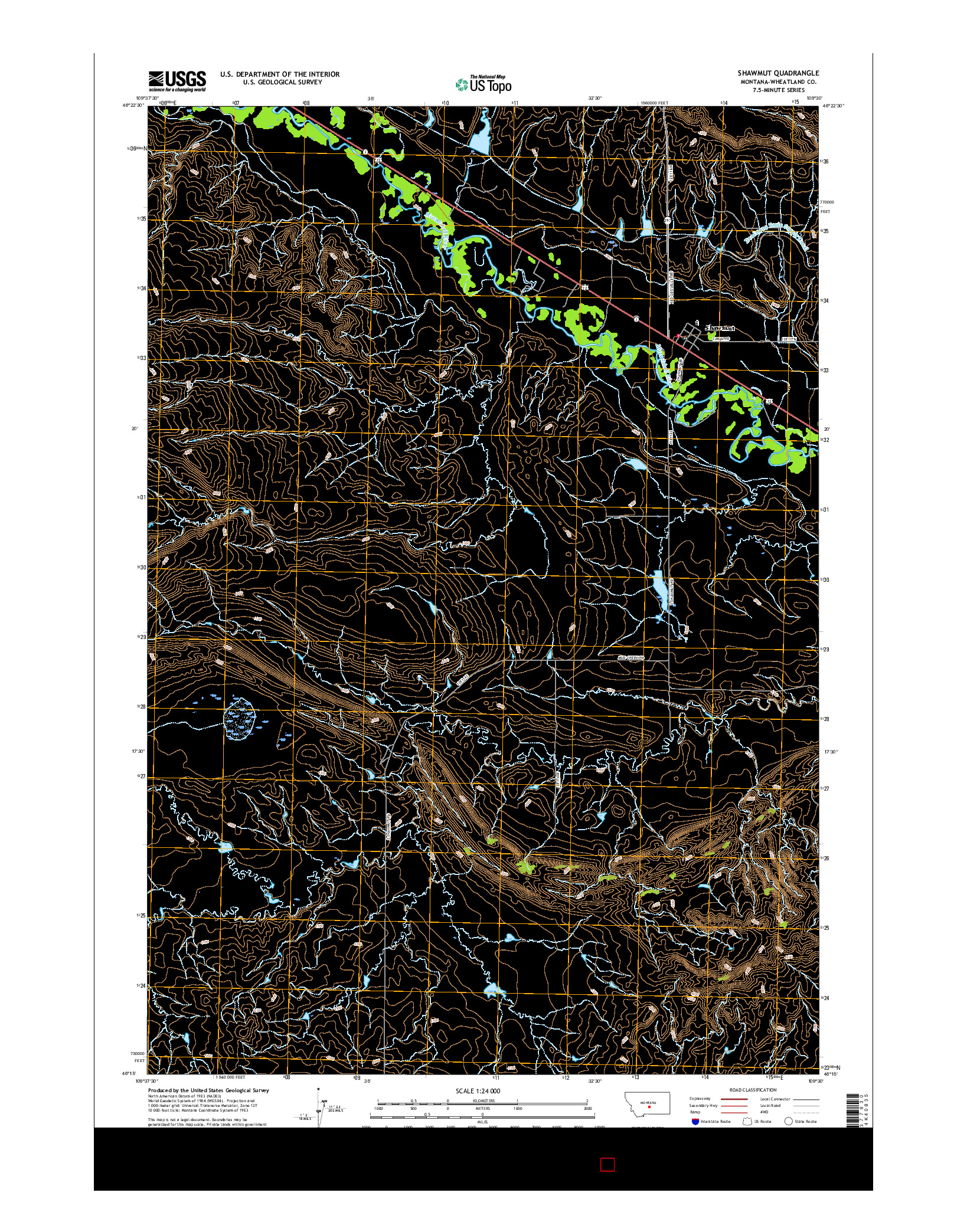 USGS US TOPO 7.5-MINUTE MAP FOR SHAWMUT, MT 2017