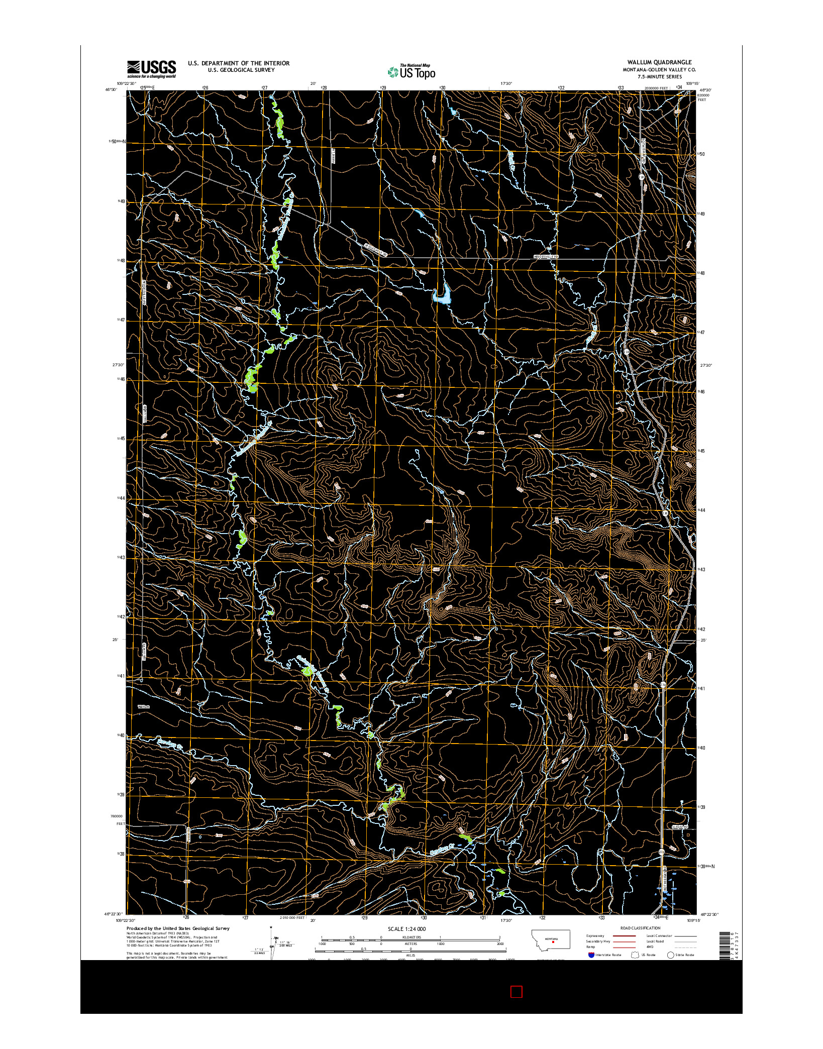 USGS US TOPO 7.5-MINUTE MAP FOR WALLUM, MT 2017
