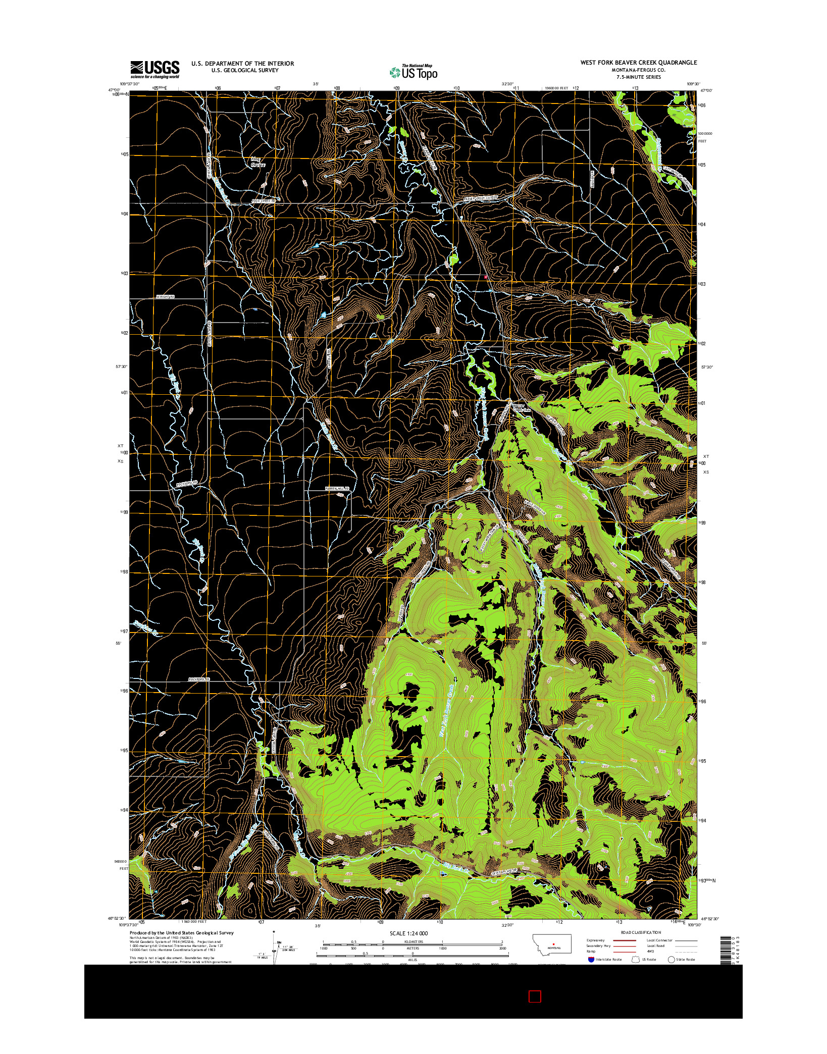 USGS US TOPO 7.5-MINUTE MAP FOR WEST FORK BEAVER CREEK, MT 2017