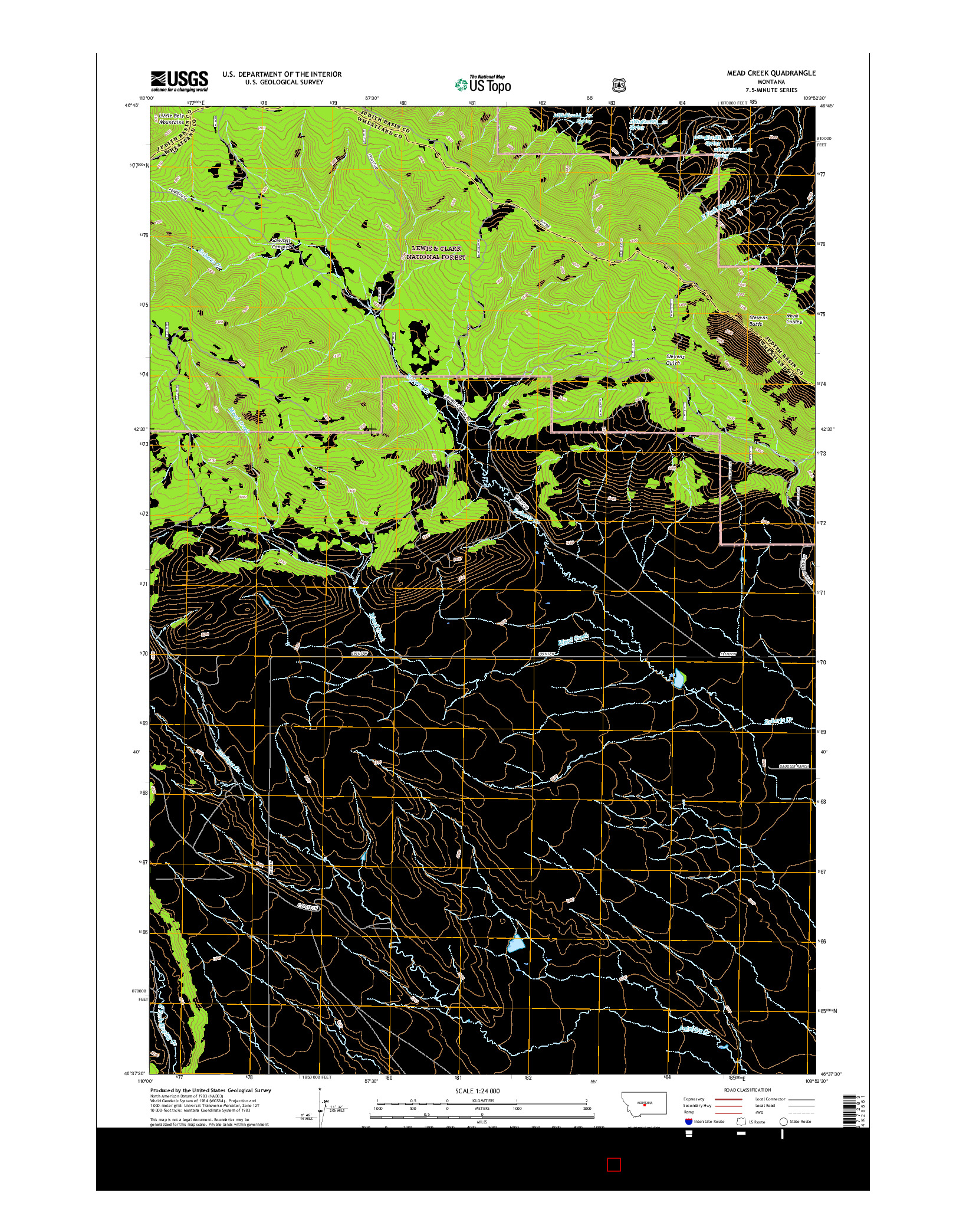USGS US TOPO 7.5-MINUTE MAP FOR MEAD CREEK, MT 2017