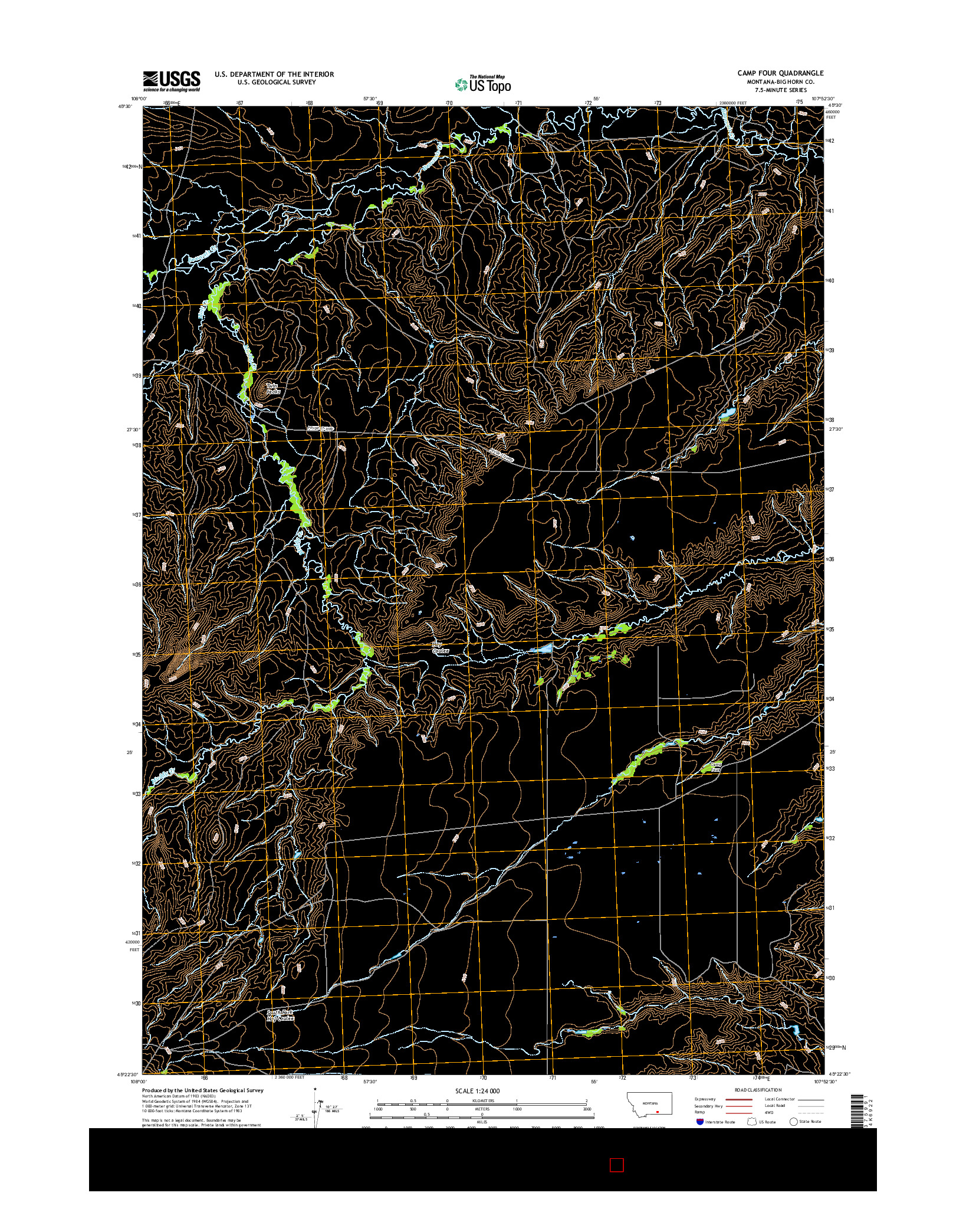 USGS US TOPO 7.5-MINUTE MAP FOR CAMP FOUR, MT 2017