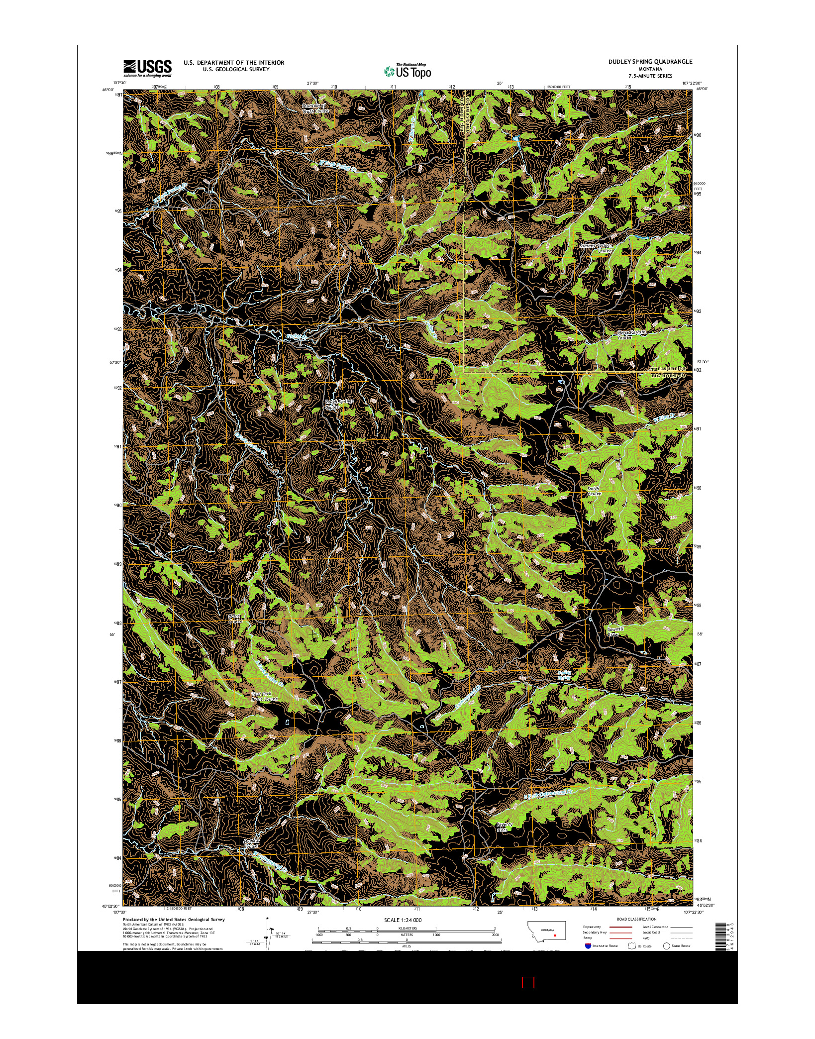 USGS US TOPO 7.5-MINUTE MAP FOR DUDLEY SPRING, MT 2017