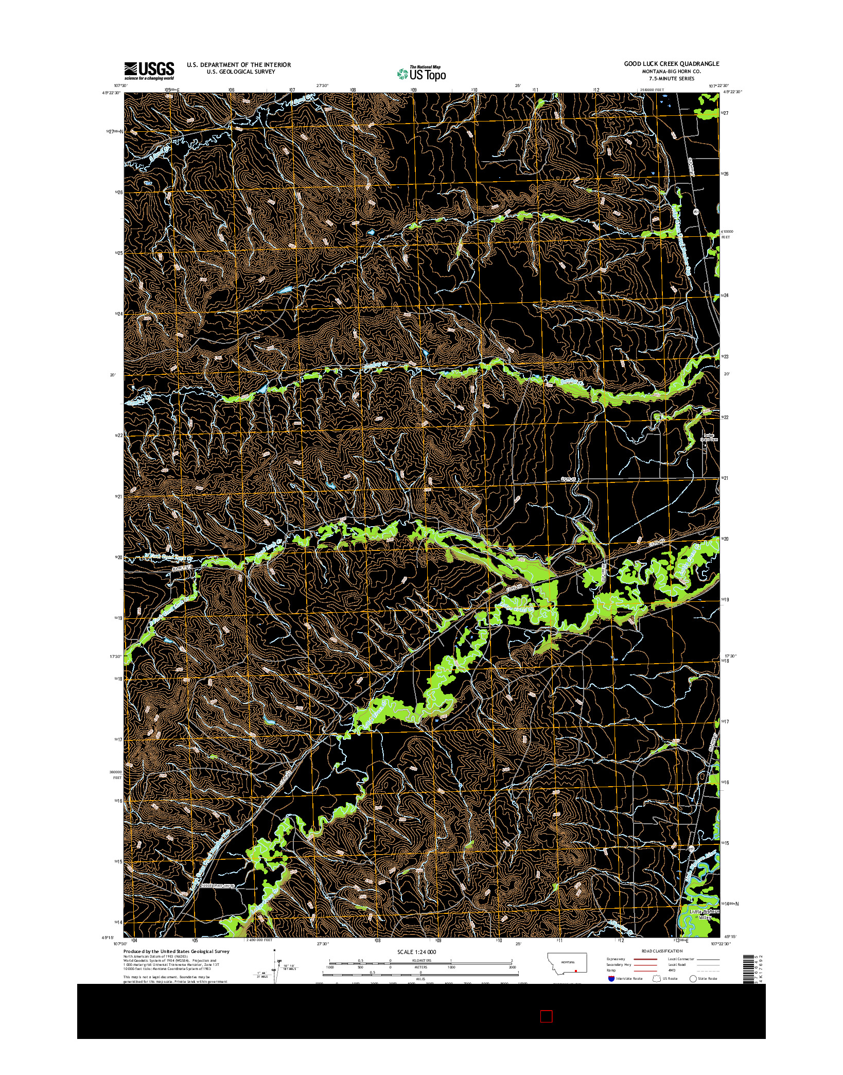 USGS US TOPO 7.5-MINUTE MAP FOR GOOD LUCK CREEK, MT 2017