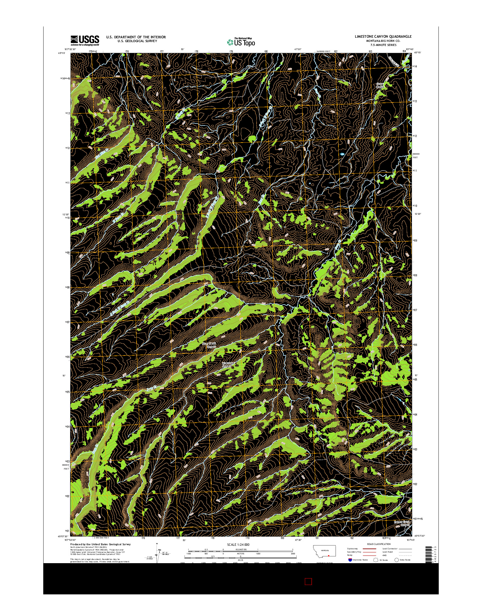 USGS US TOPO 7.5-MINUTE MAP FOR LIMESTONE CANYON, MT 2017