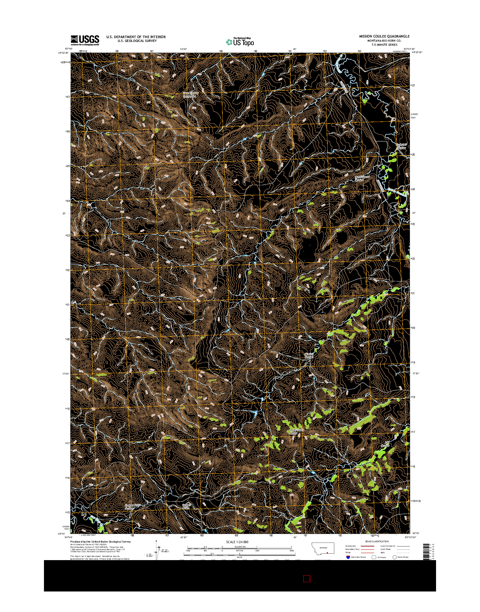 USGS US TOPO 7.5-MINUTE MAP FOR MISSION COULEE, MT 2017