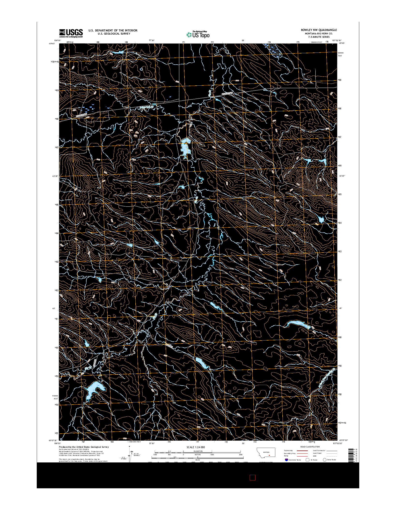 USGS US TOPO 7.5-MINUTE MAP FOR ROWLEY NW, MT 2017