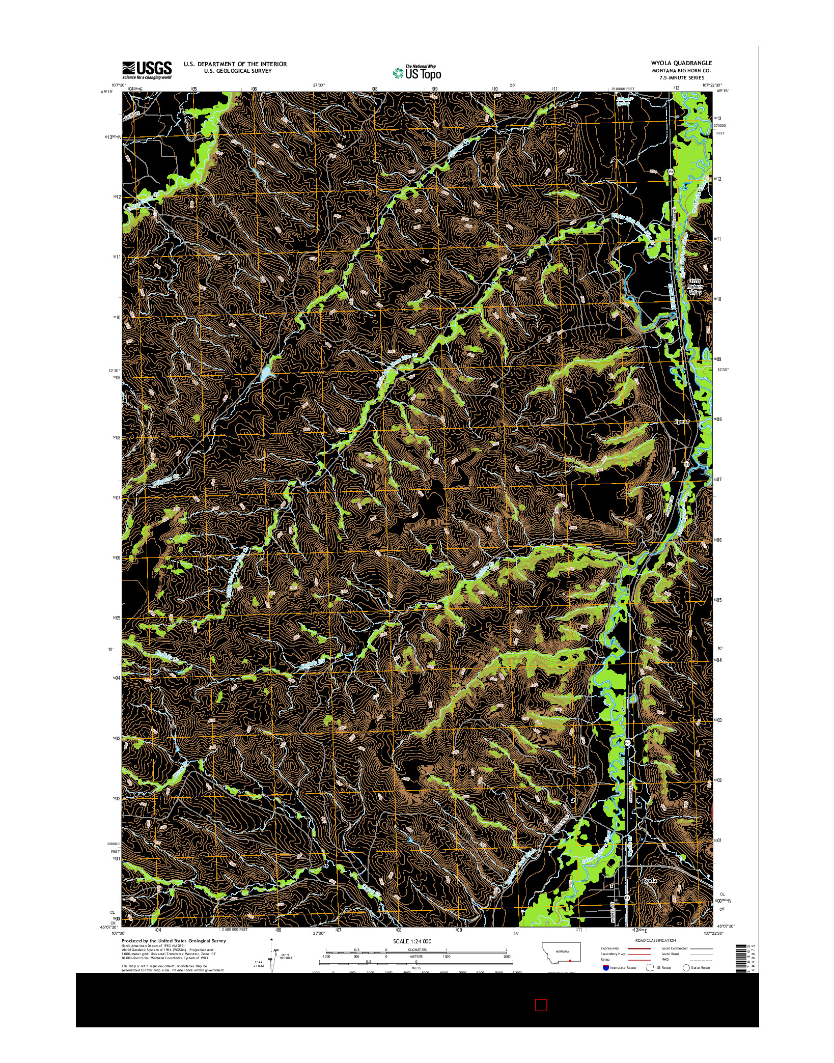 USGS US TOPO 7.5-MINUTE MAP FOR WYOLA, MT 2017