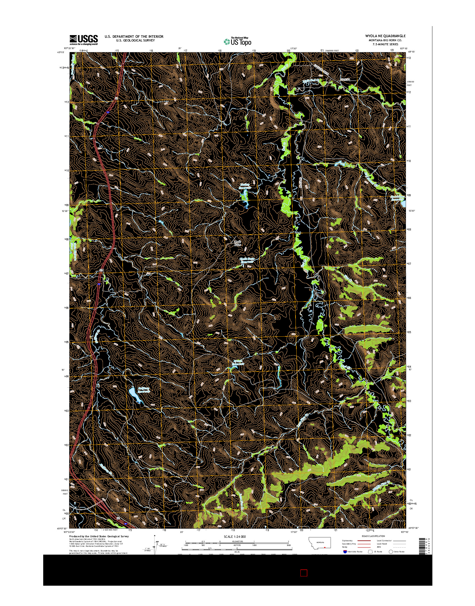USGS US TOPO 7.5-MINUTE MAP FOR WYOLA NE, MT 2017