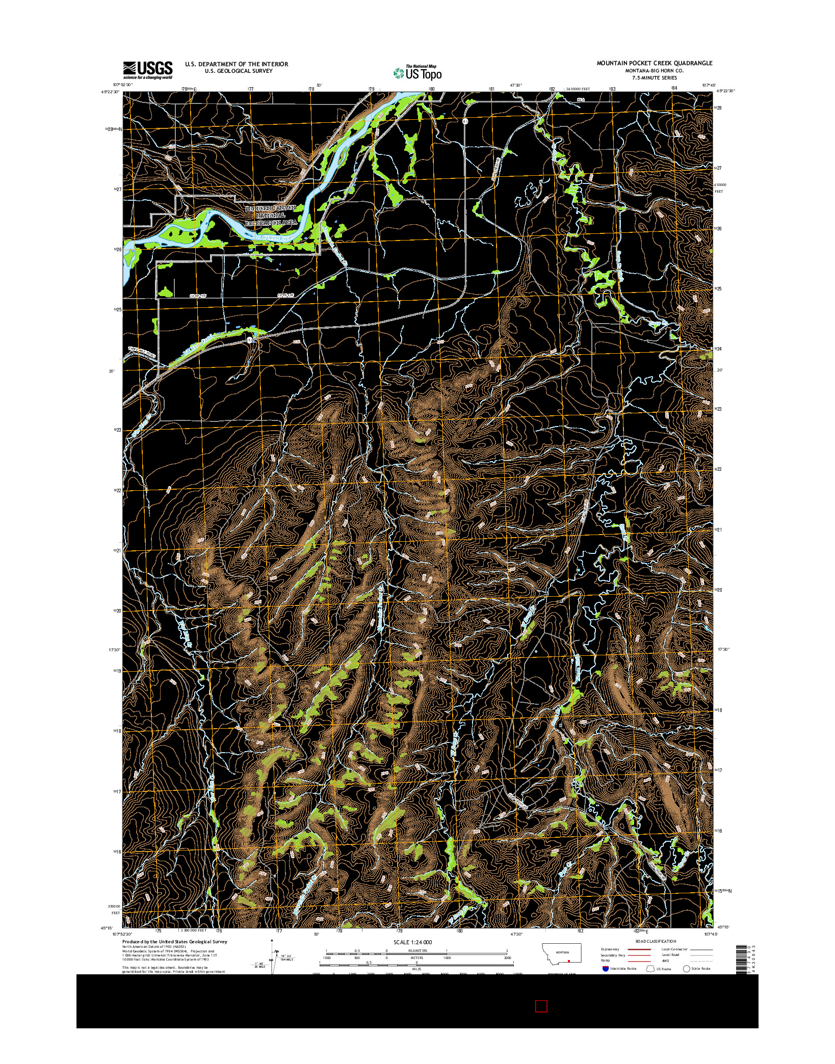 USGS US TOPO 7.5-MINUTE MAP FOR MOUNTAIN POCKET CREEK, MT 2017