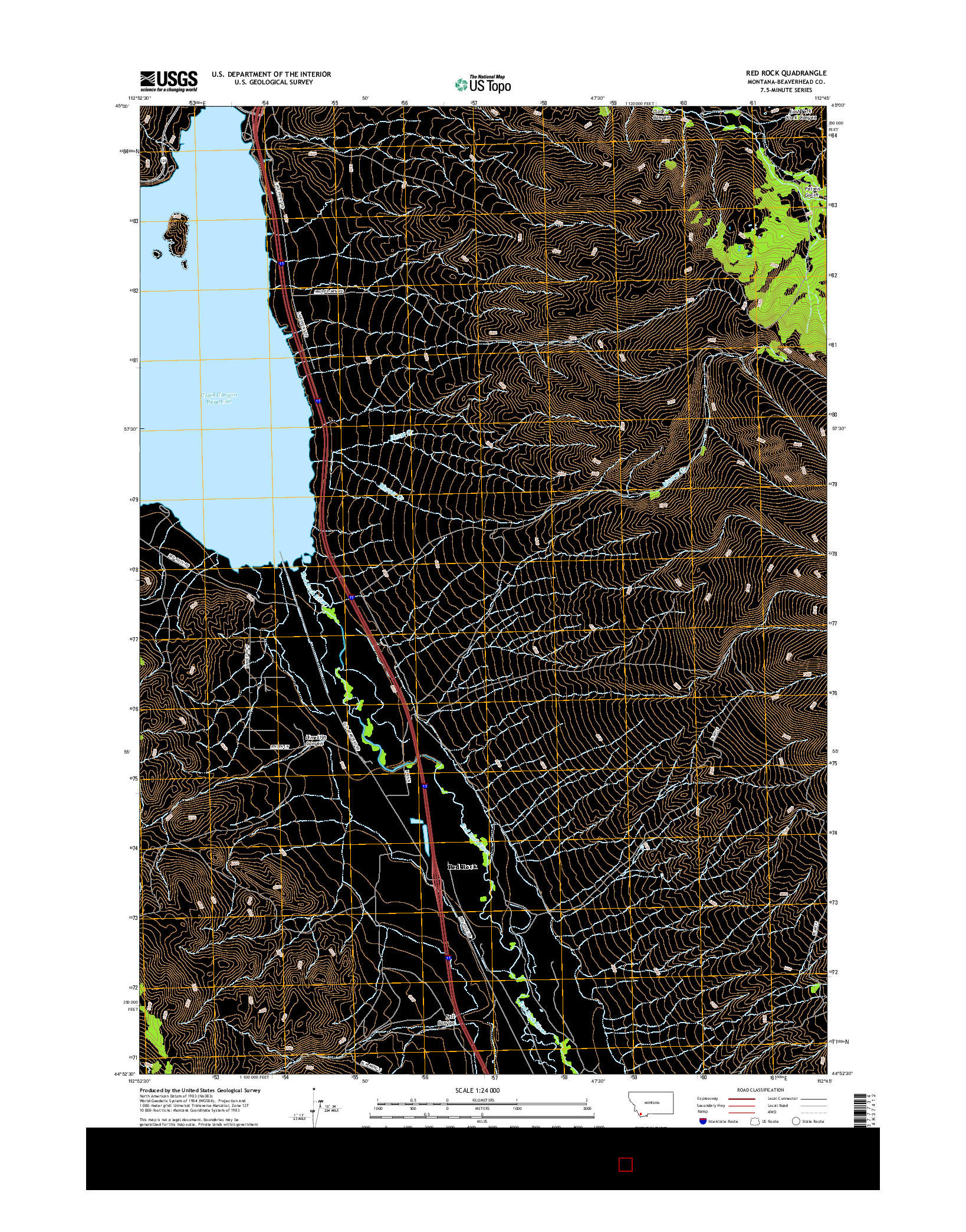 USGS US TOPO 7.5-MINUTE MAP FOR RED ROCK, MT 2017