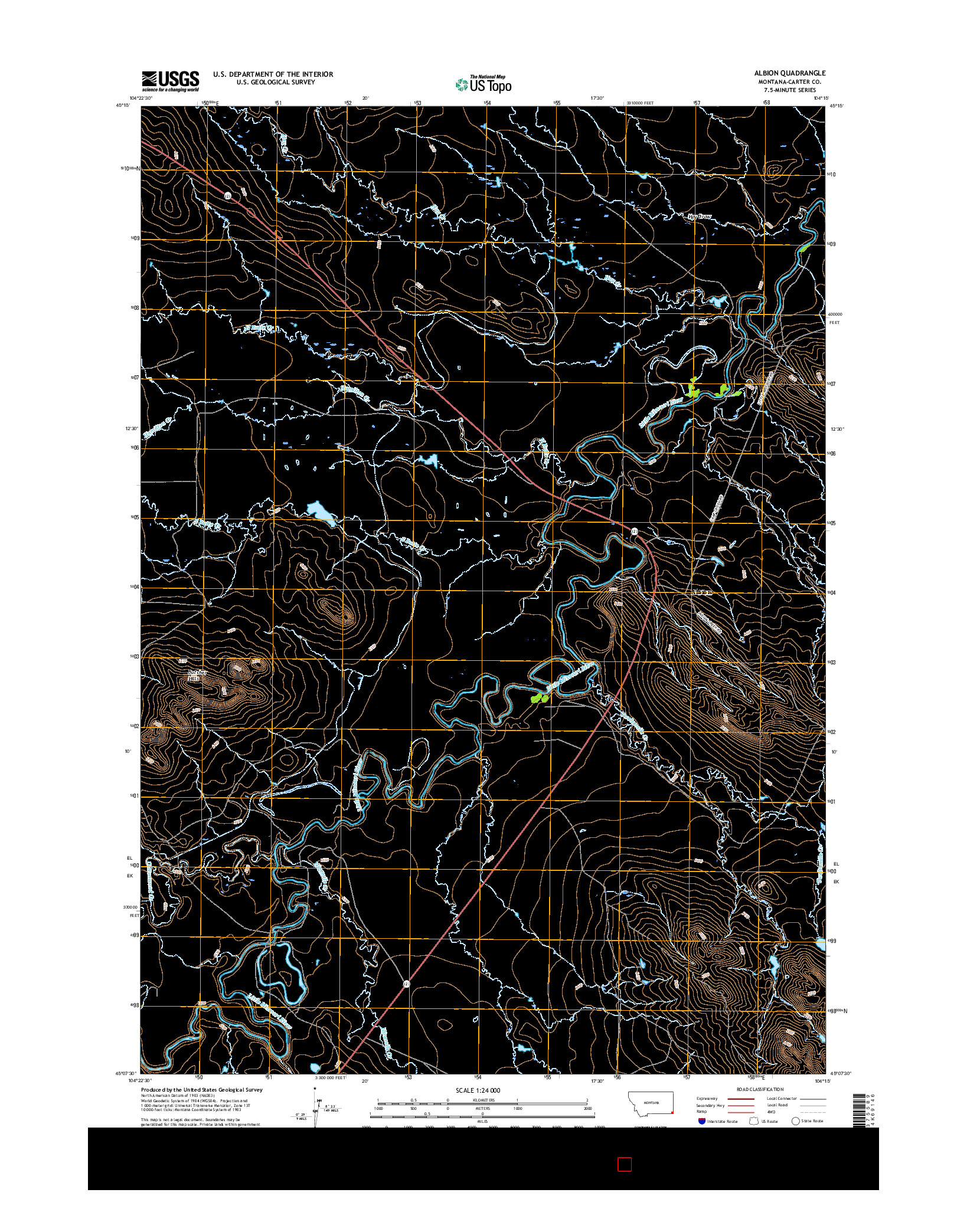 USGS US TOPO 7.5-MINUTE MAP FOR ALBION, MT 2017