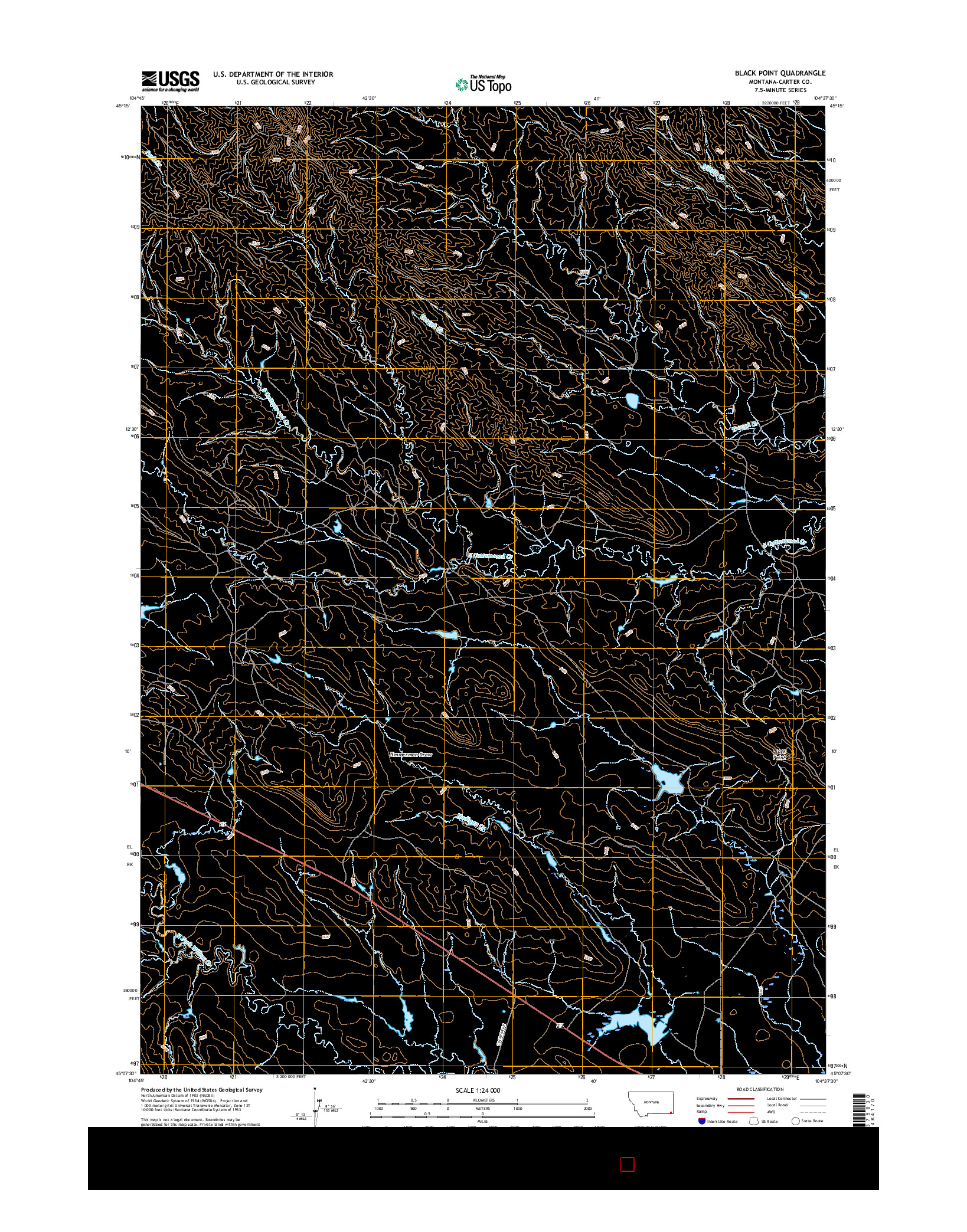 USGS US TOPO 7.5-MINUTE MAP FOR BLACK POINT, MT 2017