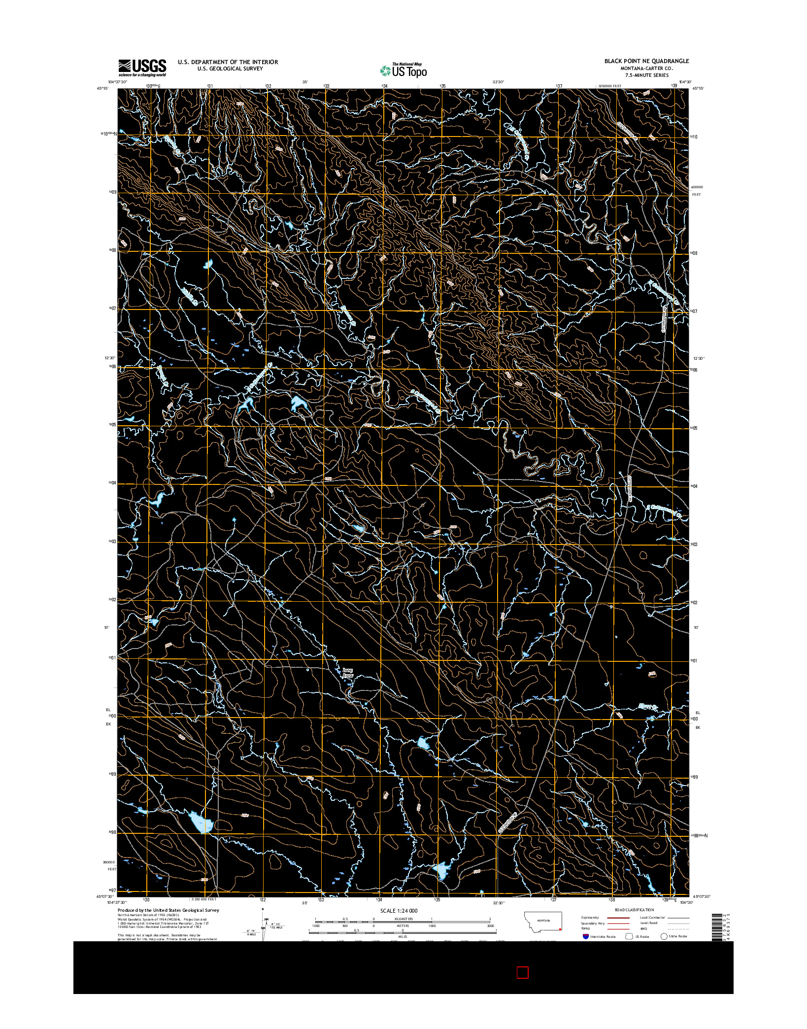 USGS US TOPO 7.5-MINUTE MAP FOR BLACK POINT NE, MT 2017