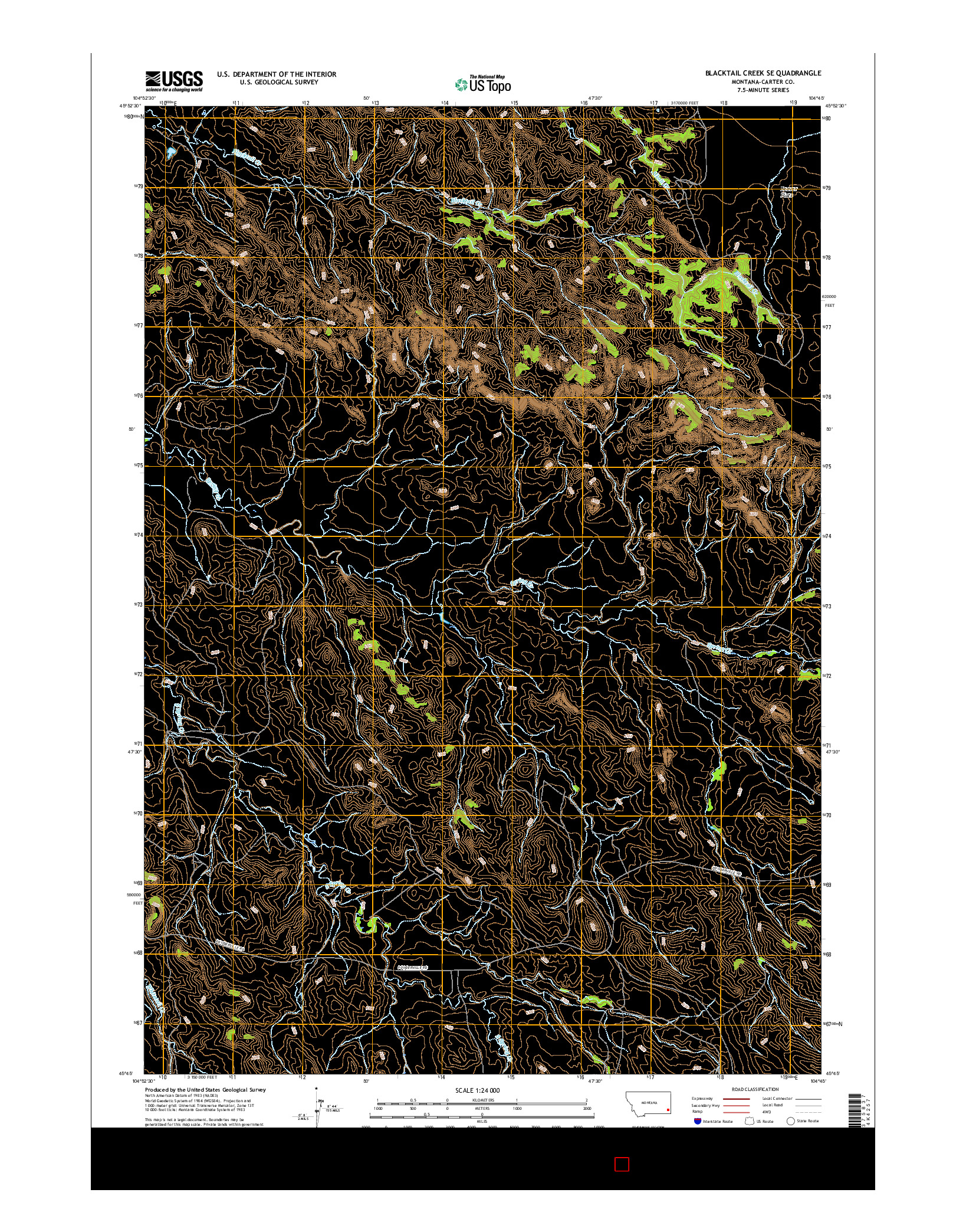 USGS US TOPO 7.5-MINUTE MAP FOR BLACKTAIL CREEK SE, MT 2017