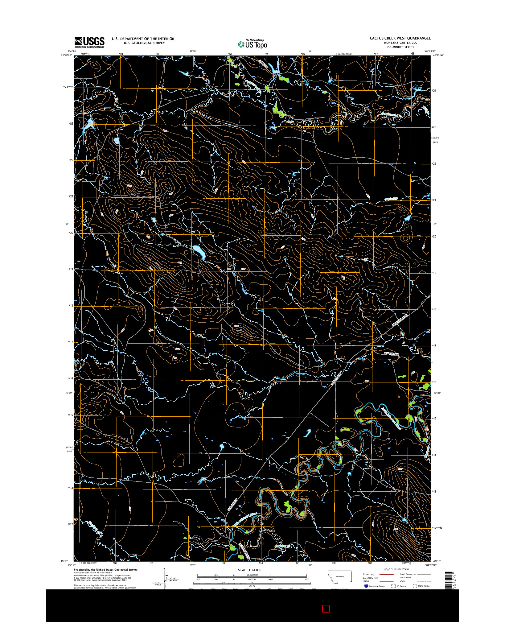 USGS US TOPO 7.5-MINUTE MAP FOR CACTUS CREEK WEST, MT 2017