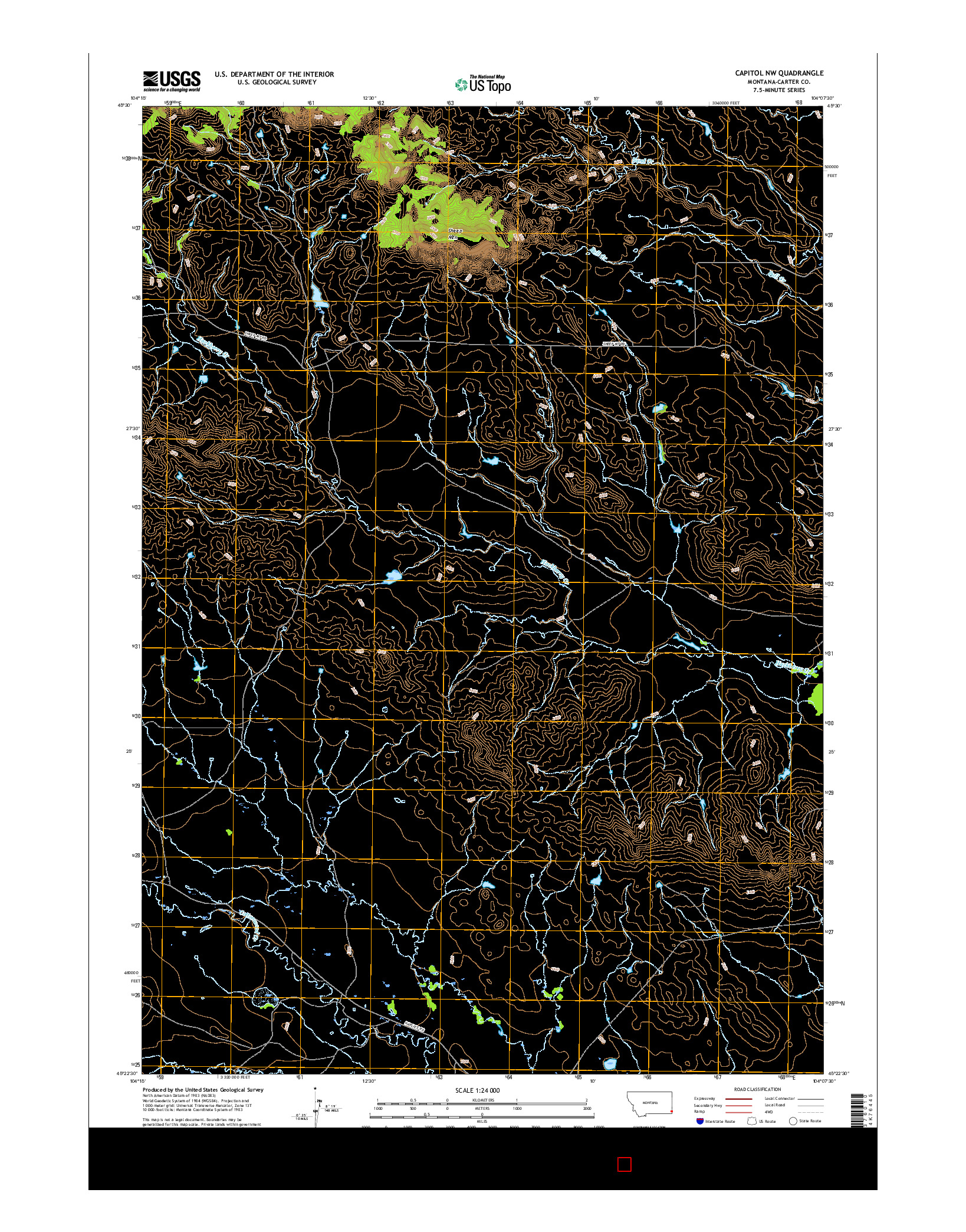 USGS US TOPO 7.5-MINUTE MAP FOR CAPITOL NW, MT 2017