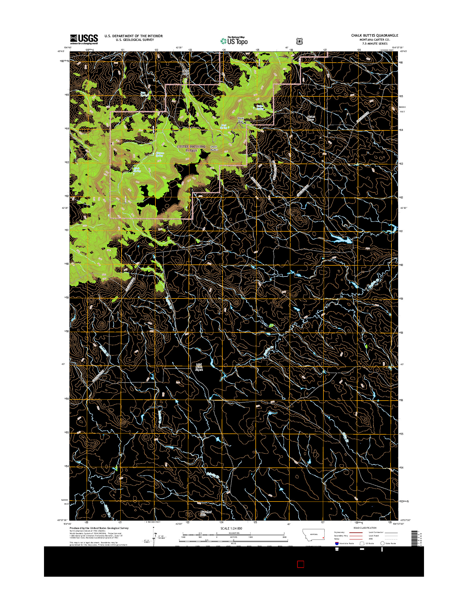 USGS US TOPO 7.5-MINUTE MAP FOR CHALK BUTTES, MT 2017