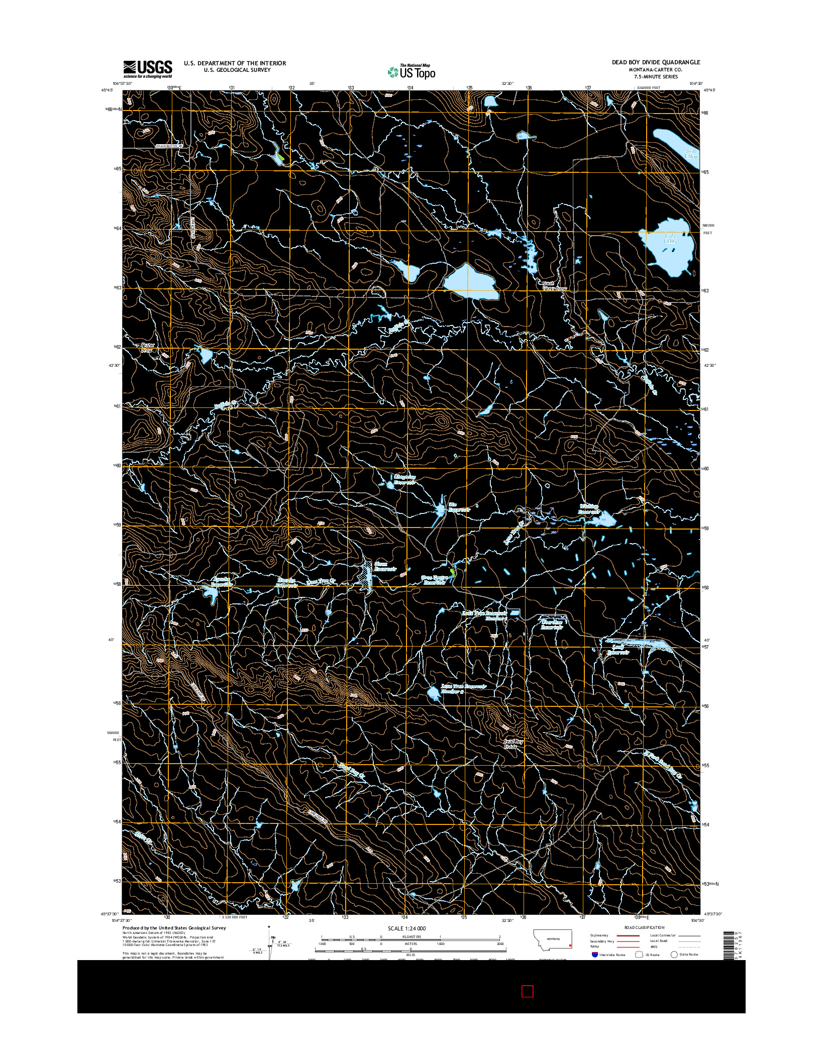 USGS US TOPO 7.5-MINUTE MAP FOR DEAD BOY DIVIDE, MT 2017