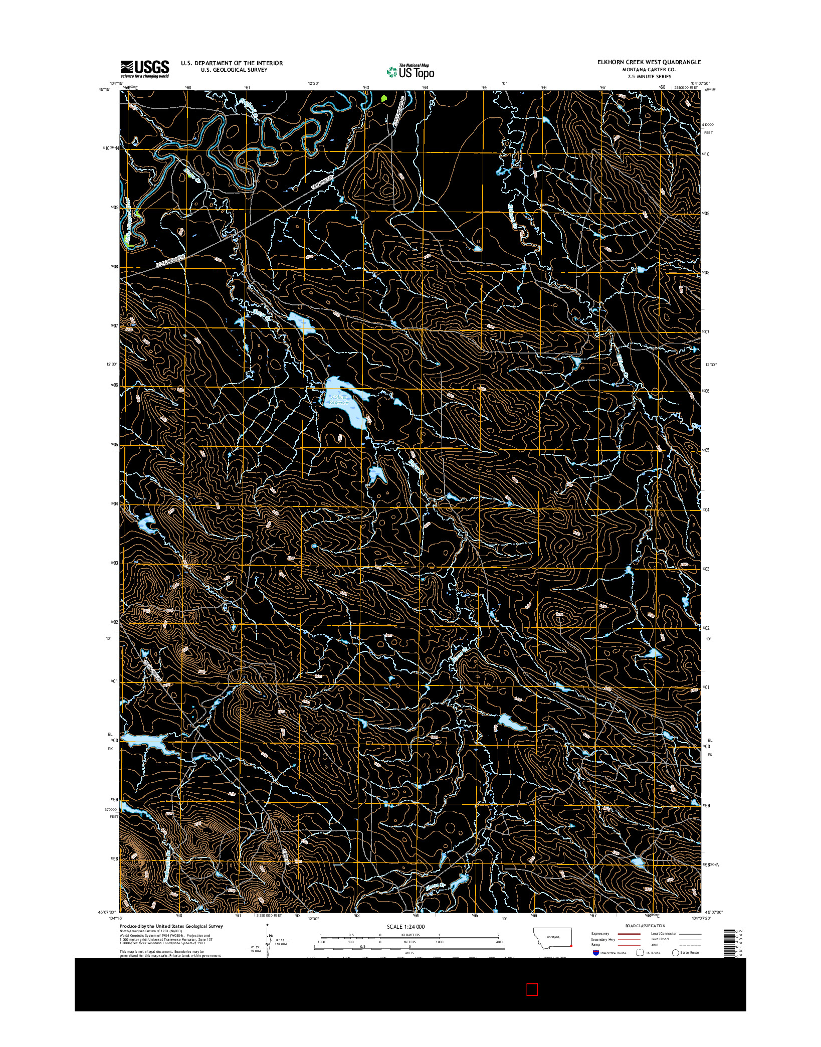 USGS US TOPO 7.5-MINUTE MAP FOR ELKHORN CREEK WEST, MT 2017