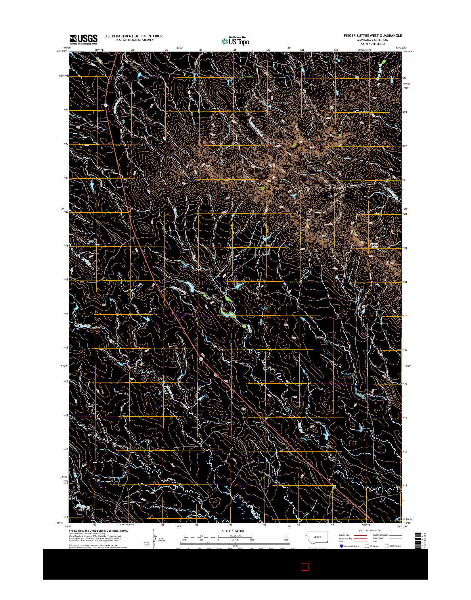 USGS US TOPO 7.5-MINUTE MAP FOR FINGER BUTTES WEST, MT 2017