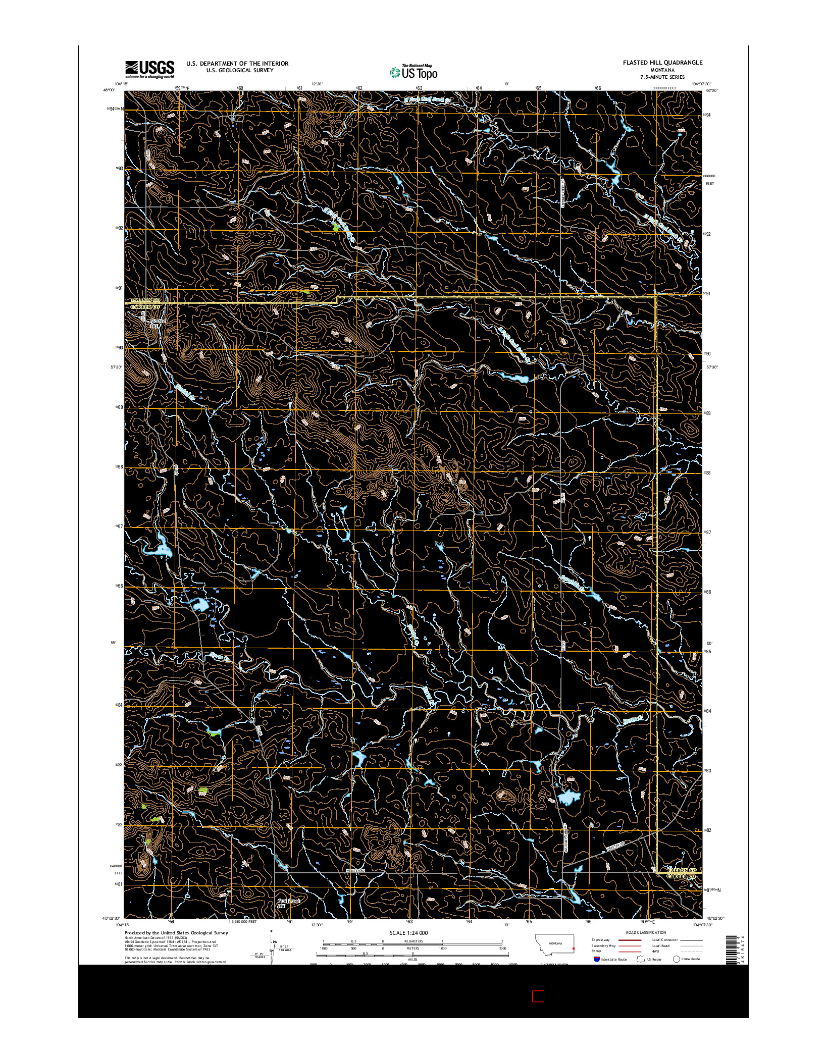 USGS US TOPO 7.5-MINUTE MAP FOR FLASTED HILL, MT 2017