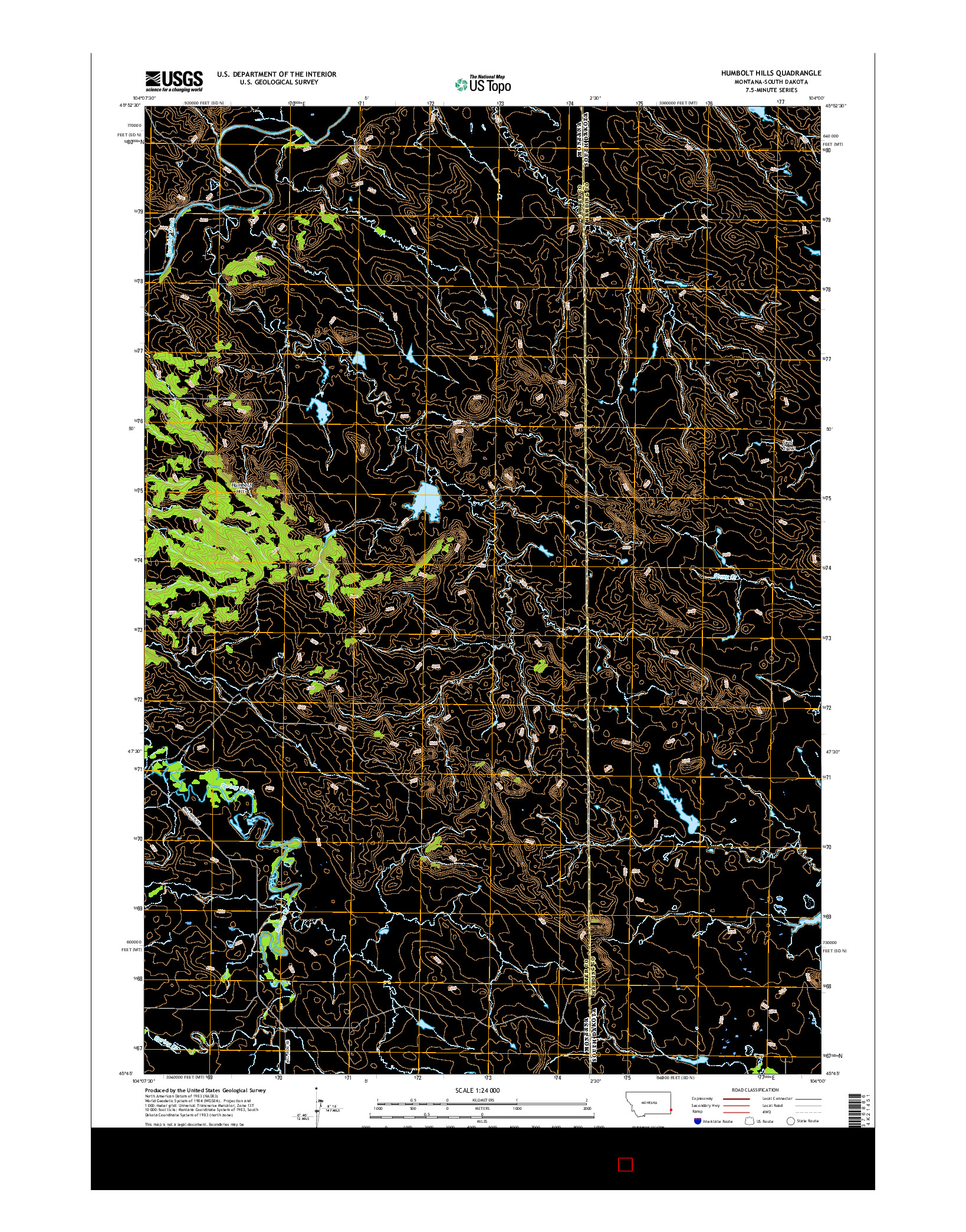 USGS US TOPO 7.5-MINUTE MAP FOR HUMBOLT HILLS, MT-SD 2017