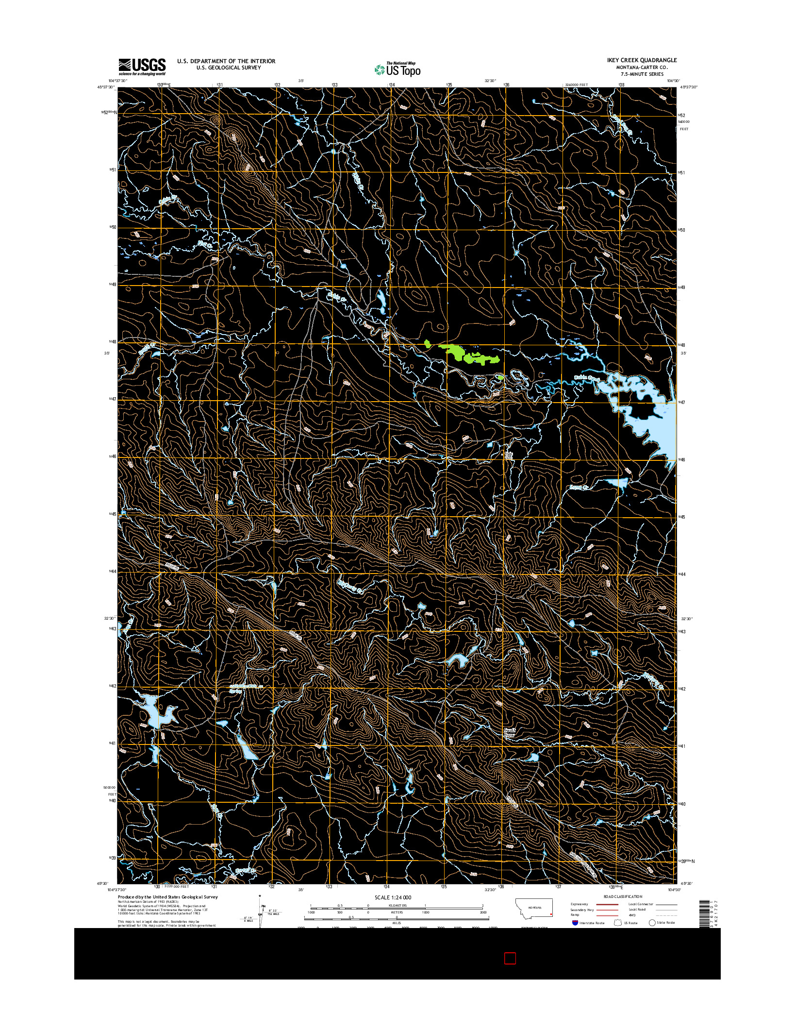 USGS US TOPO 7.5-MINUTE MAP FOR IKEY CREEK, MT 2017