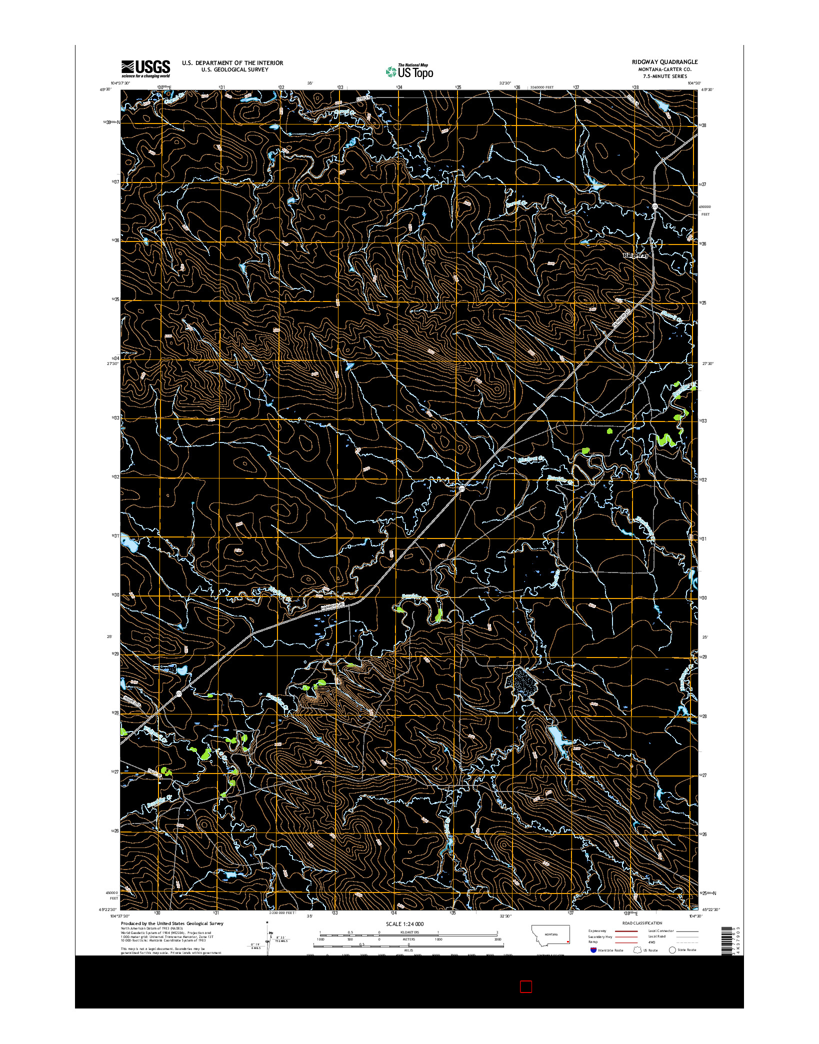 USGS US TOPO 7.5-MINUTE MAP FOR RIDGWAY, MT 2017