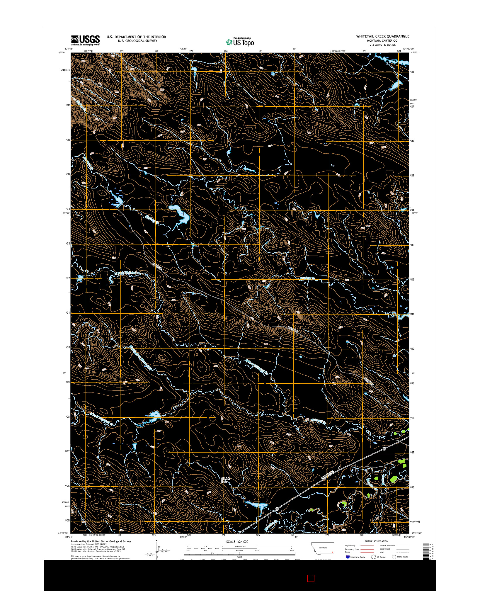 USGS US TOPO 7.5-MINUTE MAP FOR WHITETAIL CREEK, MT 2017