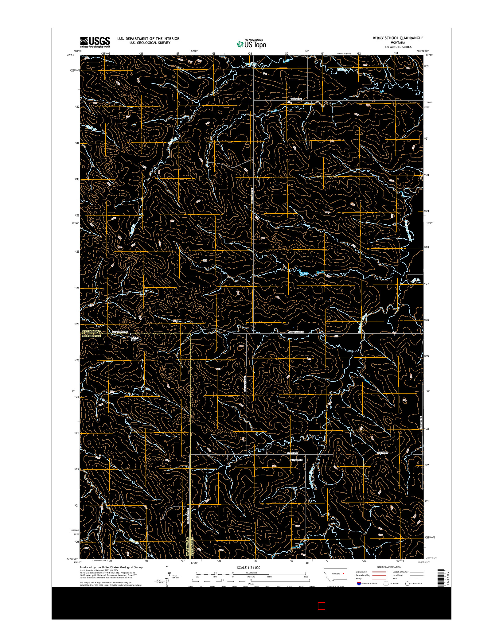 USGS US TOPO 7.5-MINUTE MAP FOR BERRY SCHOOL, MT 2017
