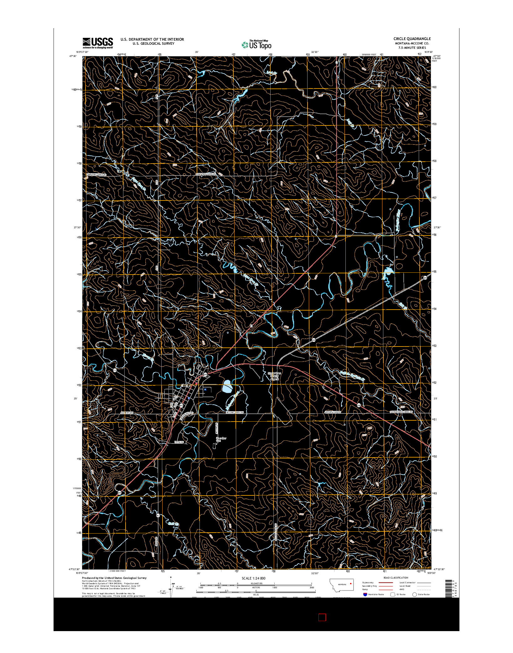 USGS US TOPO 7.5-MINUTE MAP FOR CIRCLE, MT 2017