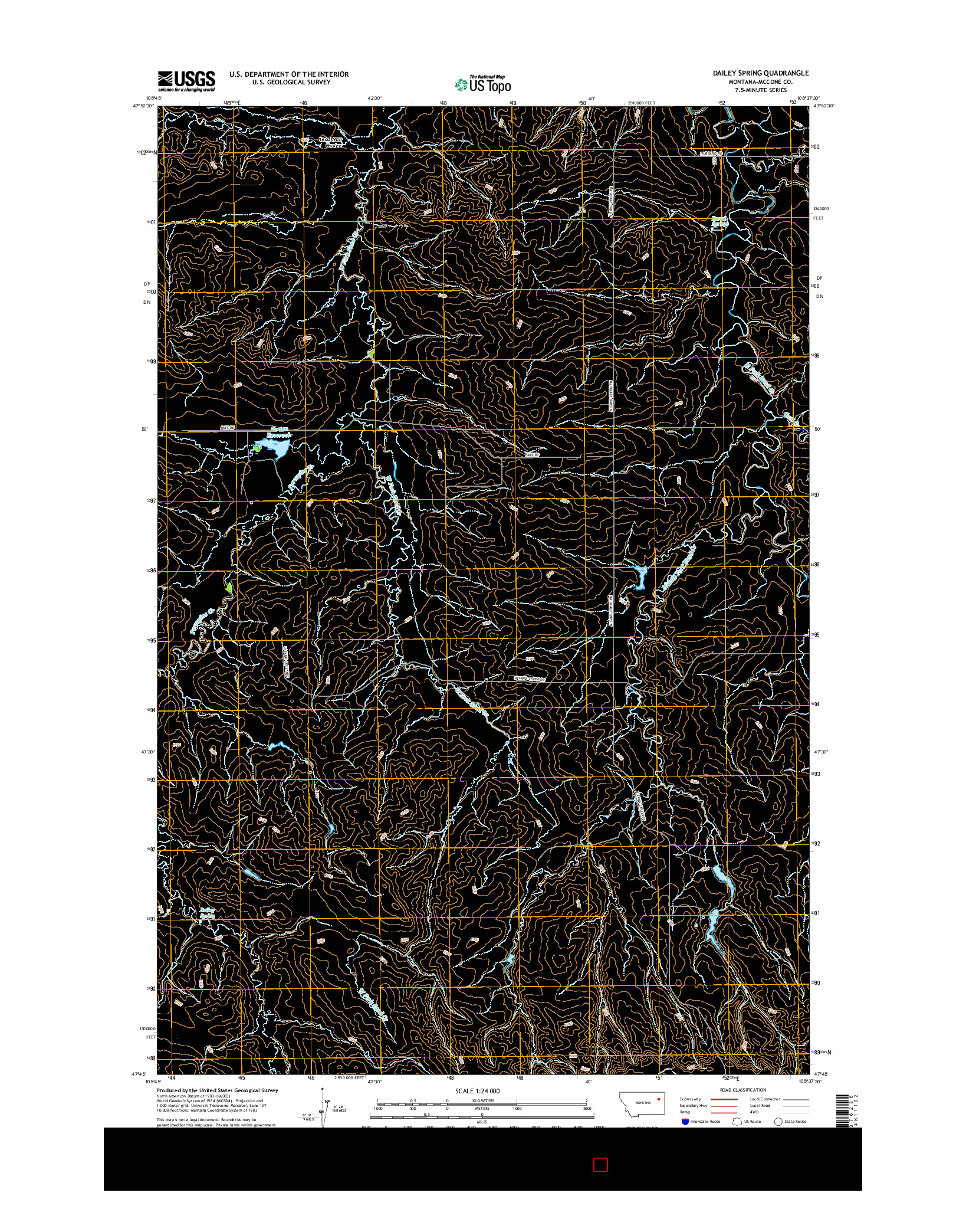 USGS US TOPO 7.5-MINUTE MAP FOR DAILEY SPRING, MT 2017