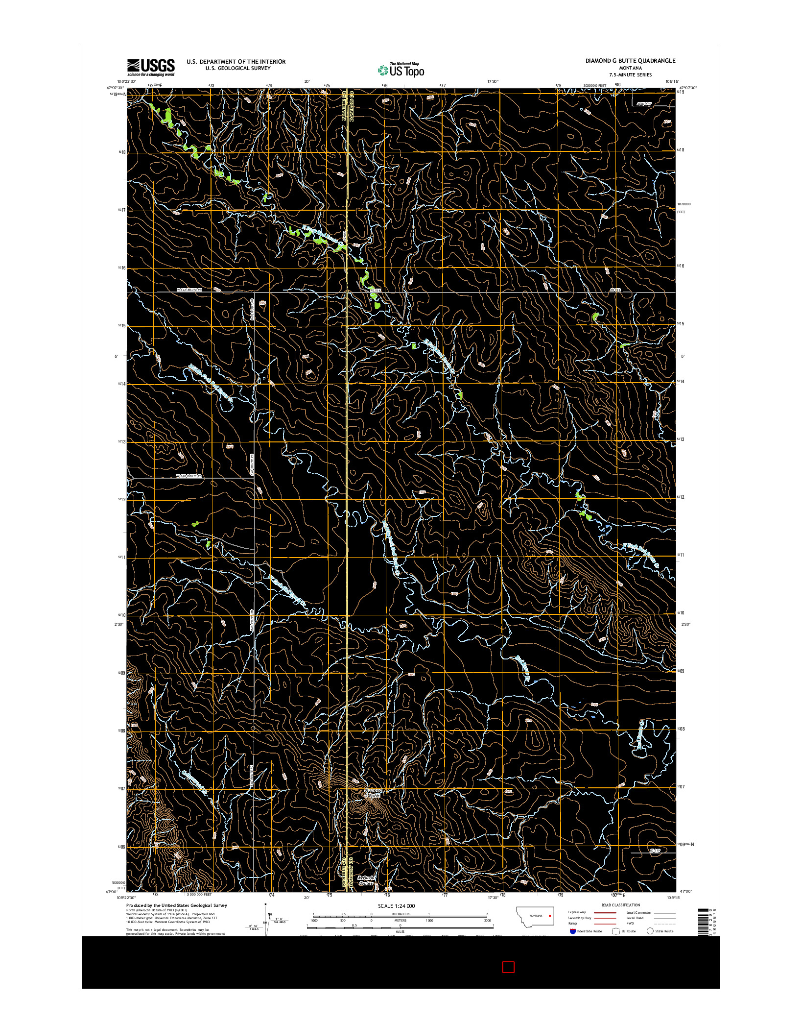 USGS US TOPO 7.5-MINUTE MAP FOR DIAMOND G BUTTE, MT 2017