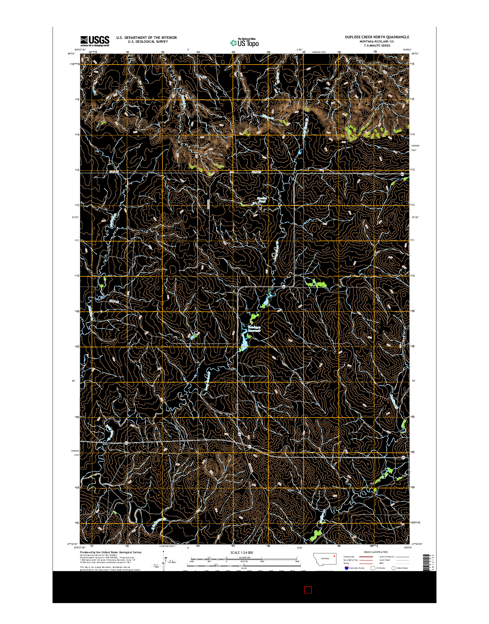 USGS US TOPO 7.5-MINUTE MAP FOR DUPLISSE CREEK NORTH, MT 2017