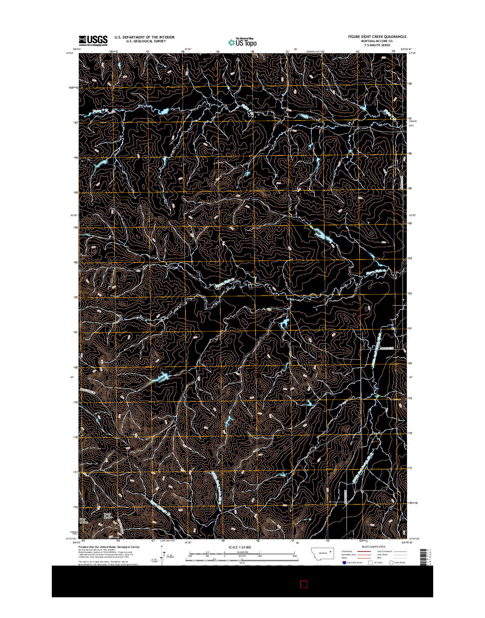 USGS US TOPO 7.5-MINUTE MAP FOR FIGURE EIGHT CREEK, MT 2017