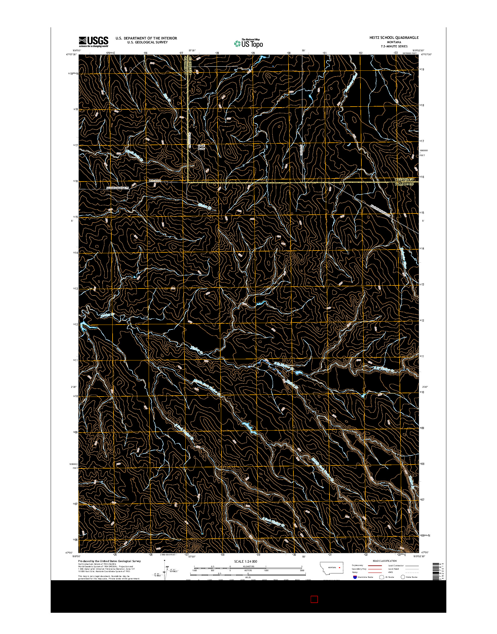 USGS US TOPO 7.5-MINUTE MAP FOR HEITZ SCHOOL, MT 2017