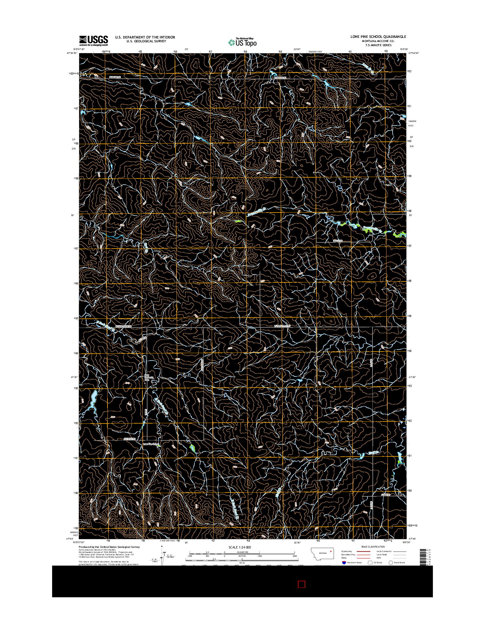 USGS US TOPO 7.5-MINUTE MAP FOR LONE PINE SCHOOL, MT 2017