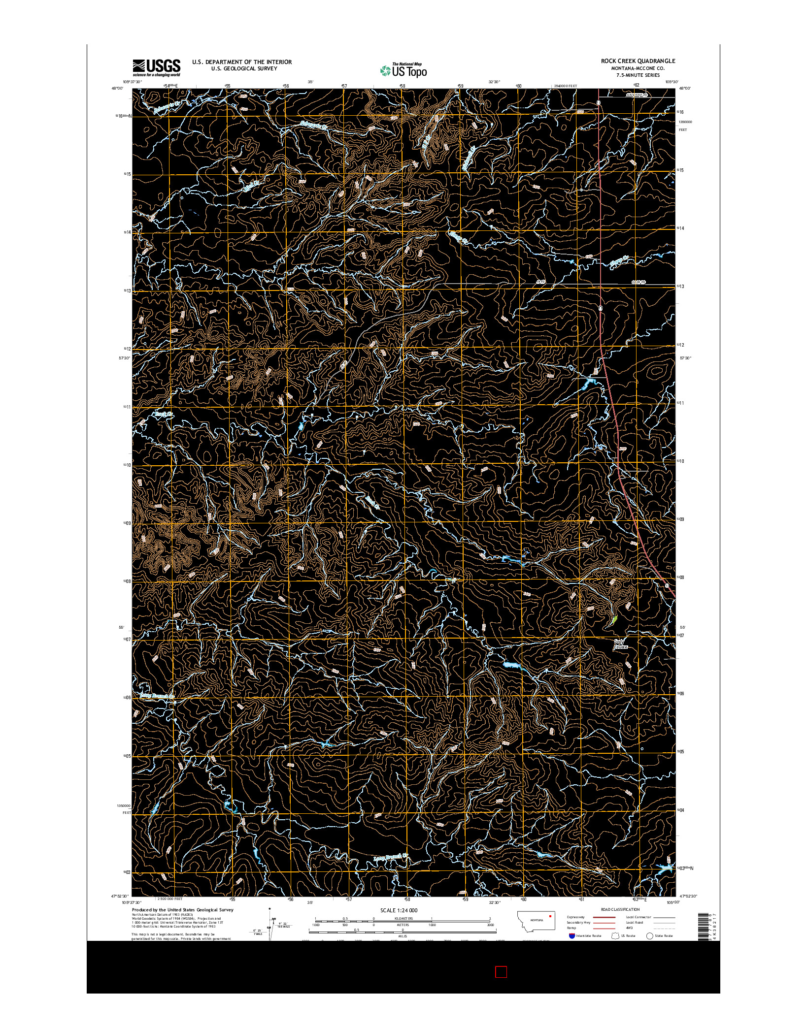 USGS US TOPO 7.5-MINUTE MAP FOR ROCK CREEK, MT 2017