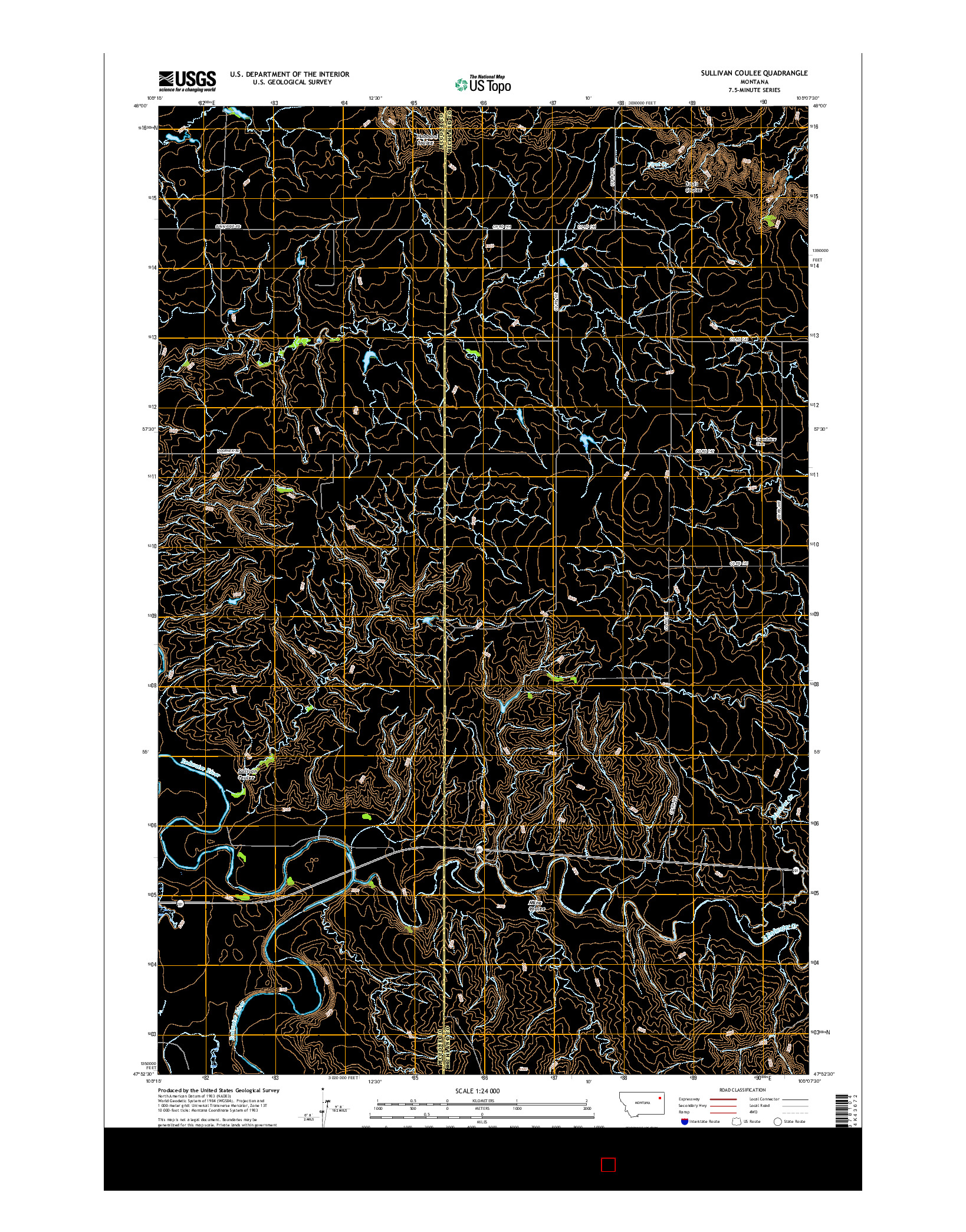 USGS US TOPO 7.5-MINUTE MAP FOR SULLIVAN COULEE, MT 2017
