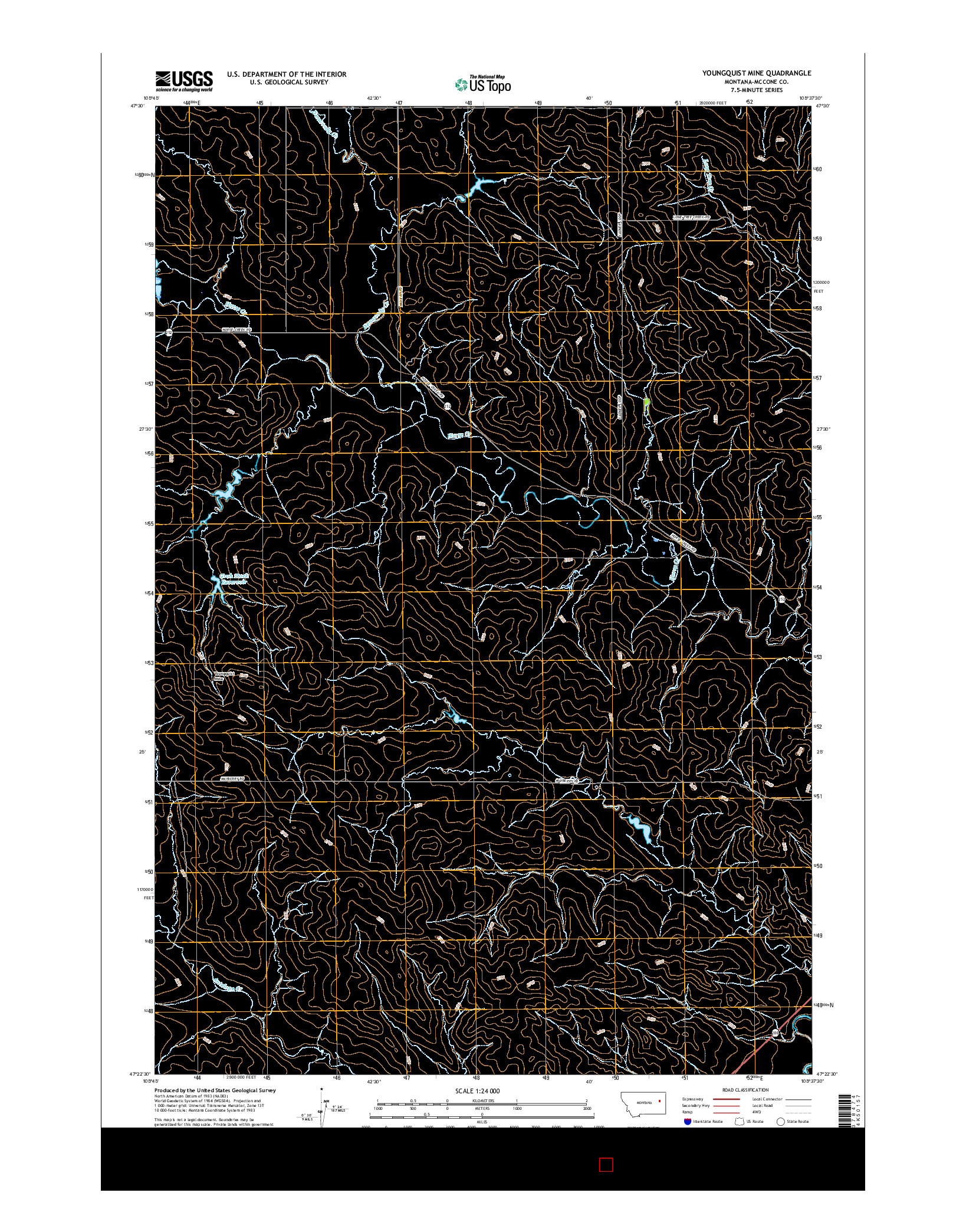 USGS US TOPO 7.5-MINUTE MAP FOR YOUNGQUIST MINE, MT 2017