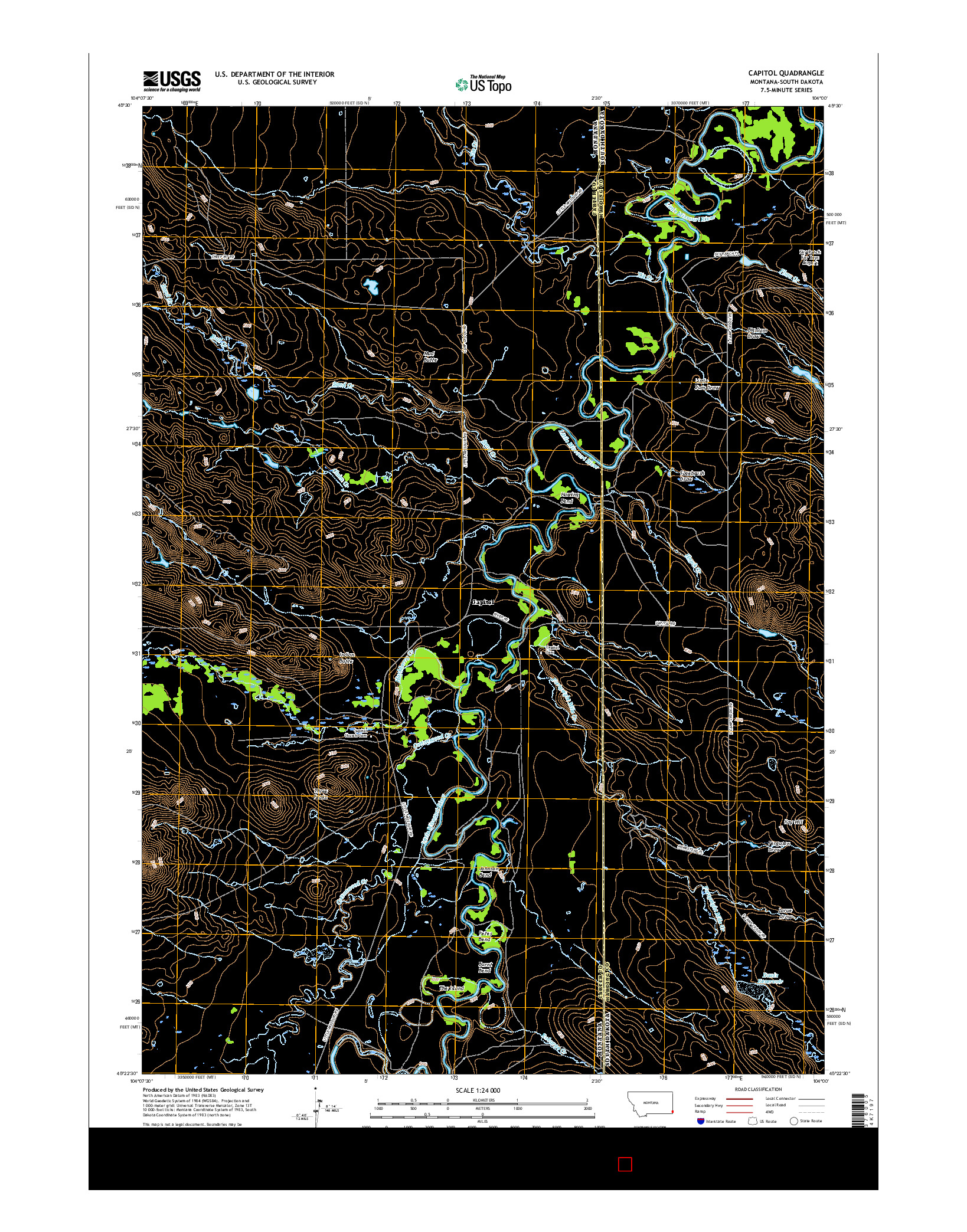 USGS US TOPO 7.5-MINUTE MAP FOR CAPITOL, MT-SD 2017