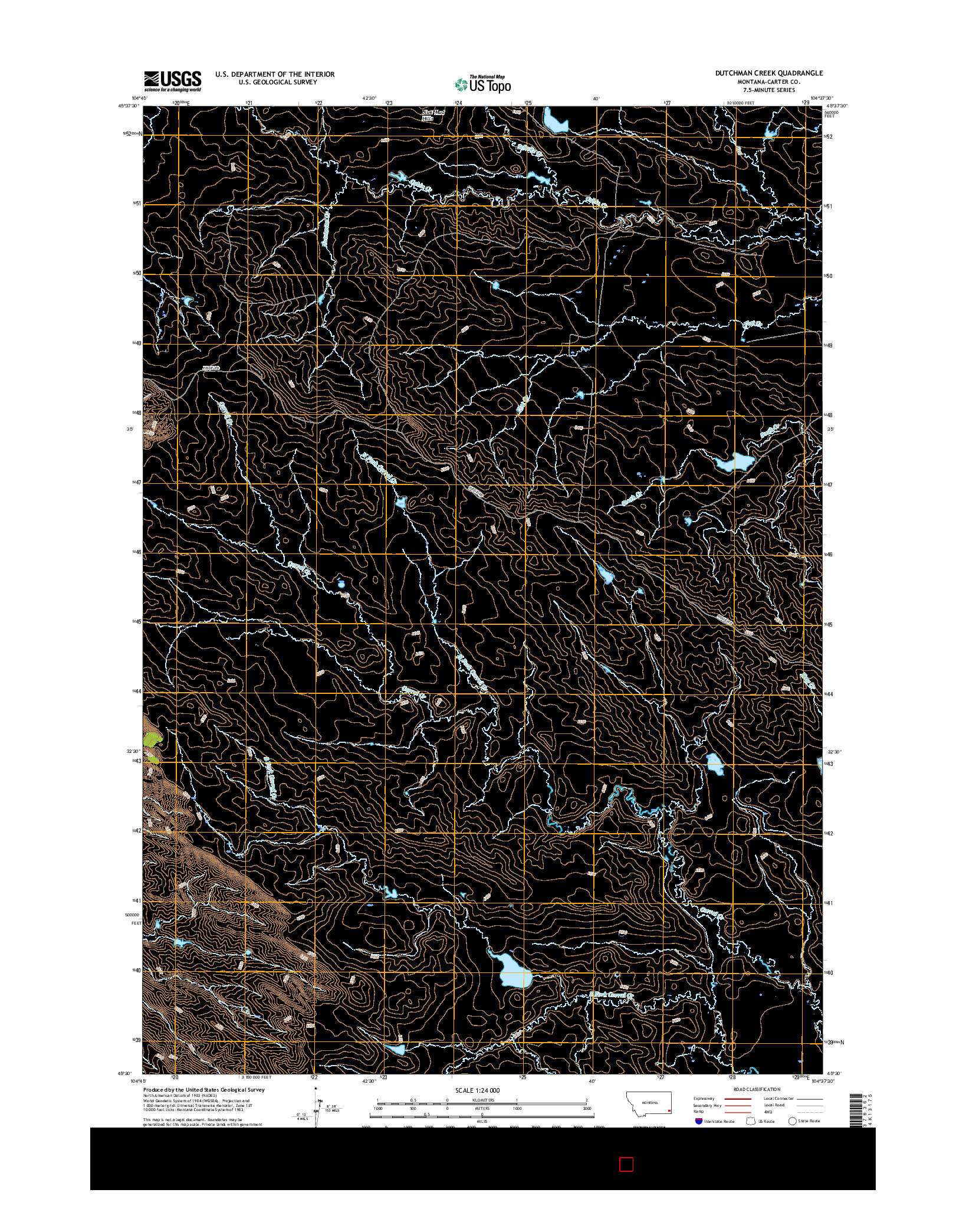 USGS US TOPO 7.5-MINUTE MAP FOR DUTCHMAN CREEK, MT 2017