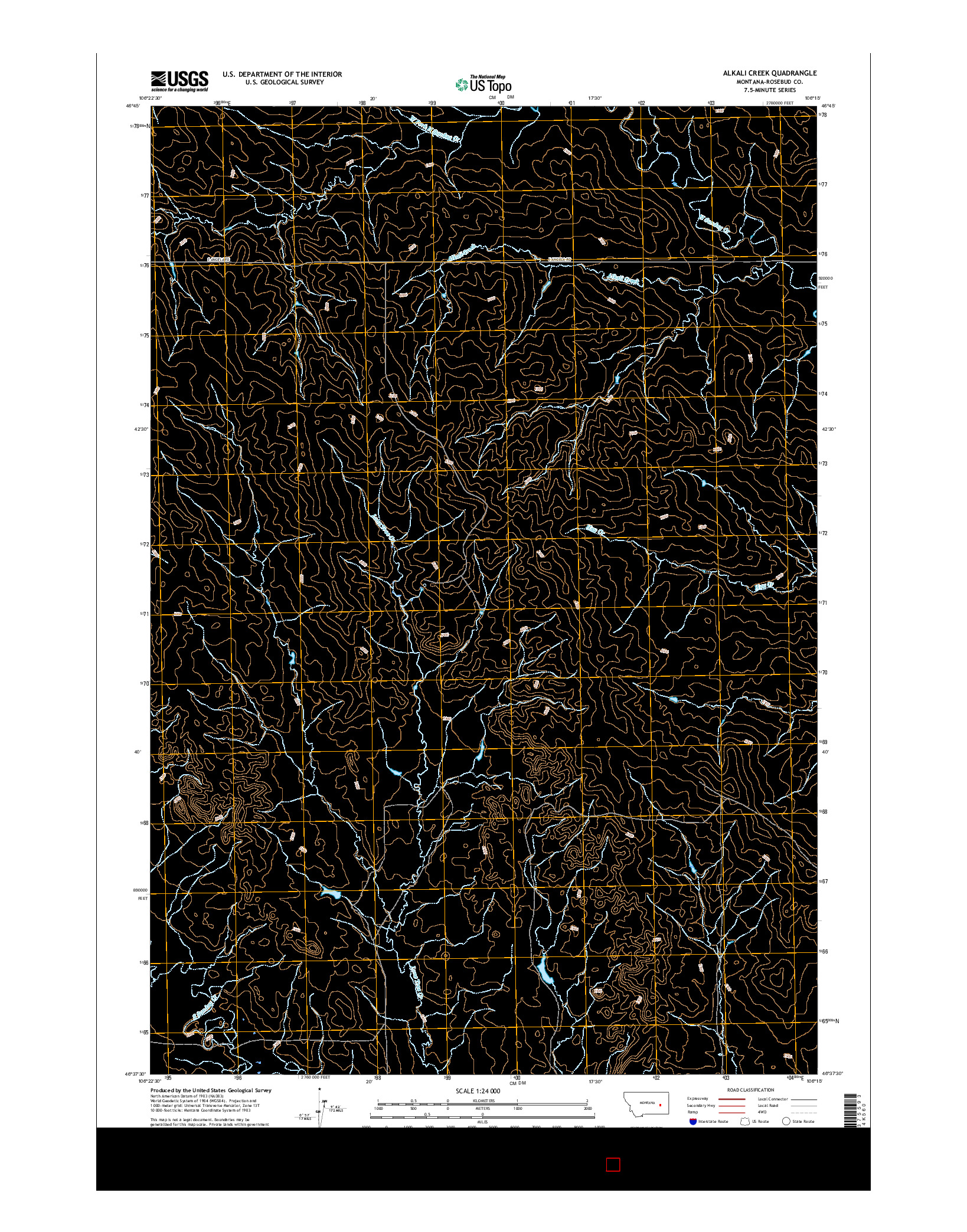 USGS US TOPO 7.5-MINUTE MAP FOR ALKALI CREEK, MT 2017